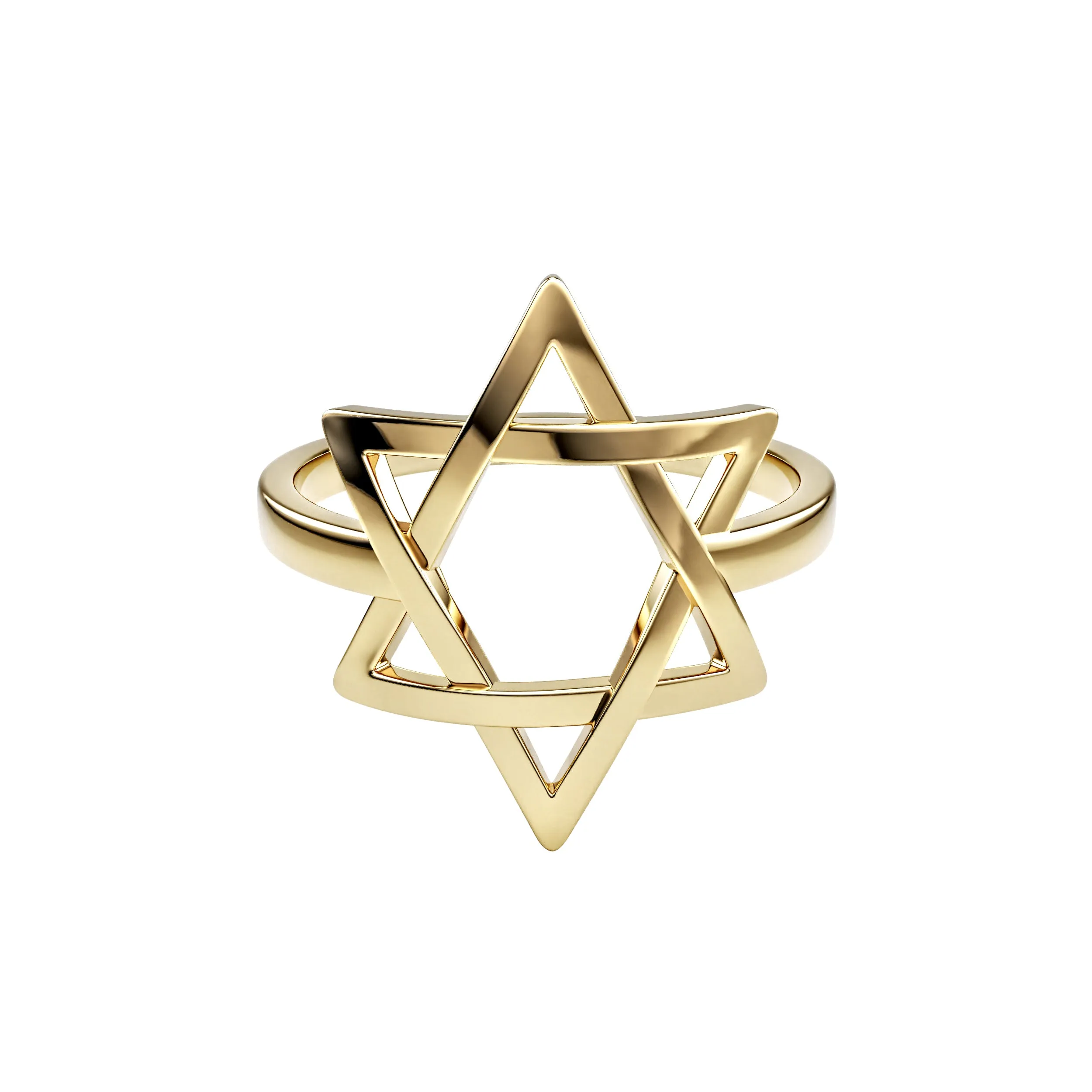 10K Solid Star Of David Ring
