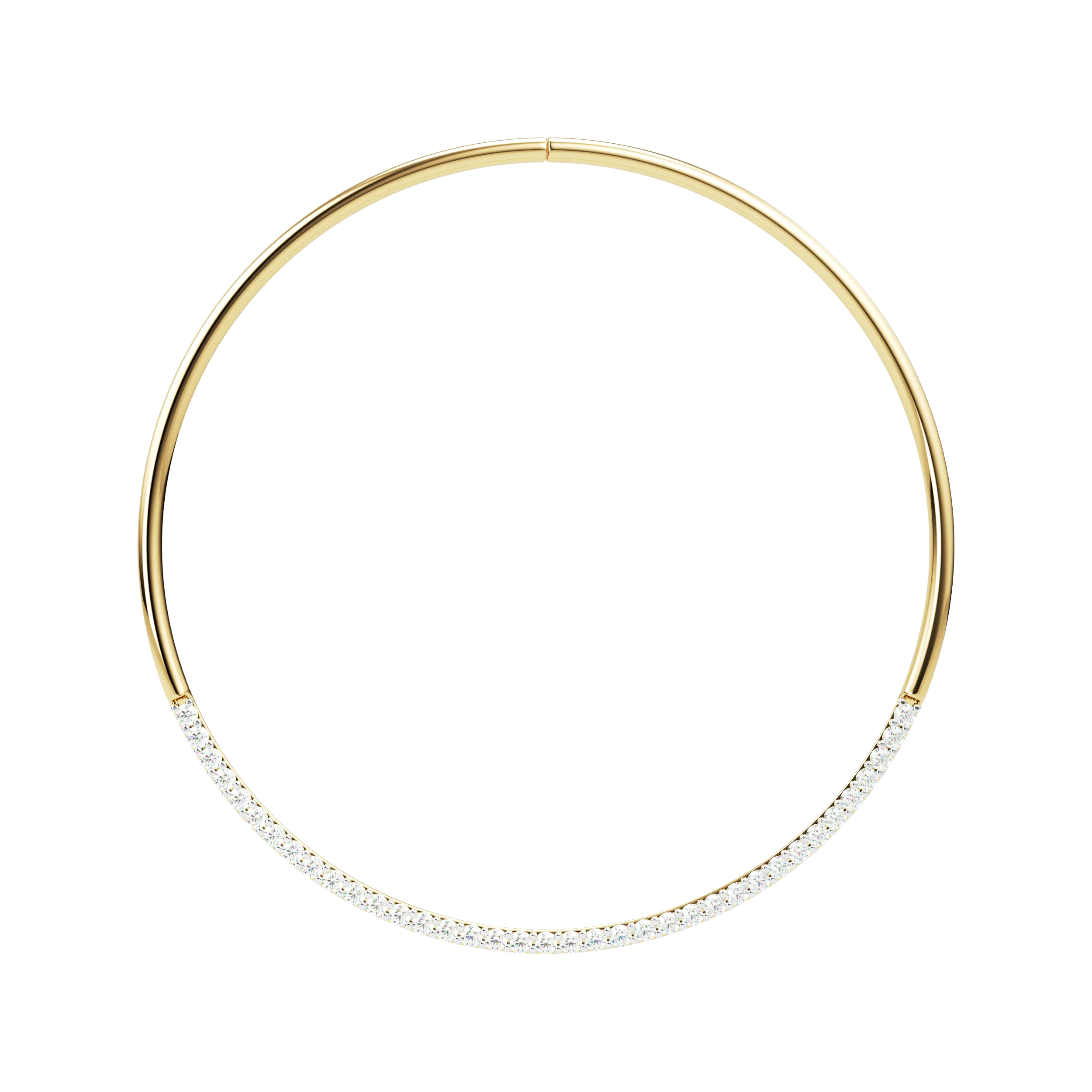 14K Half Torque and Moissanite Necklace 