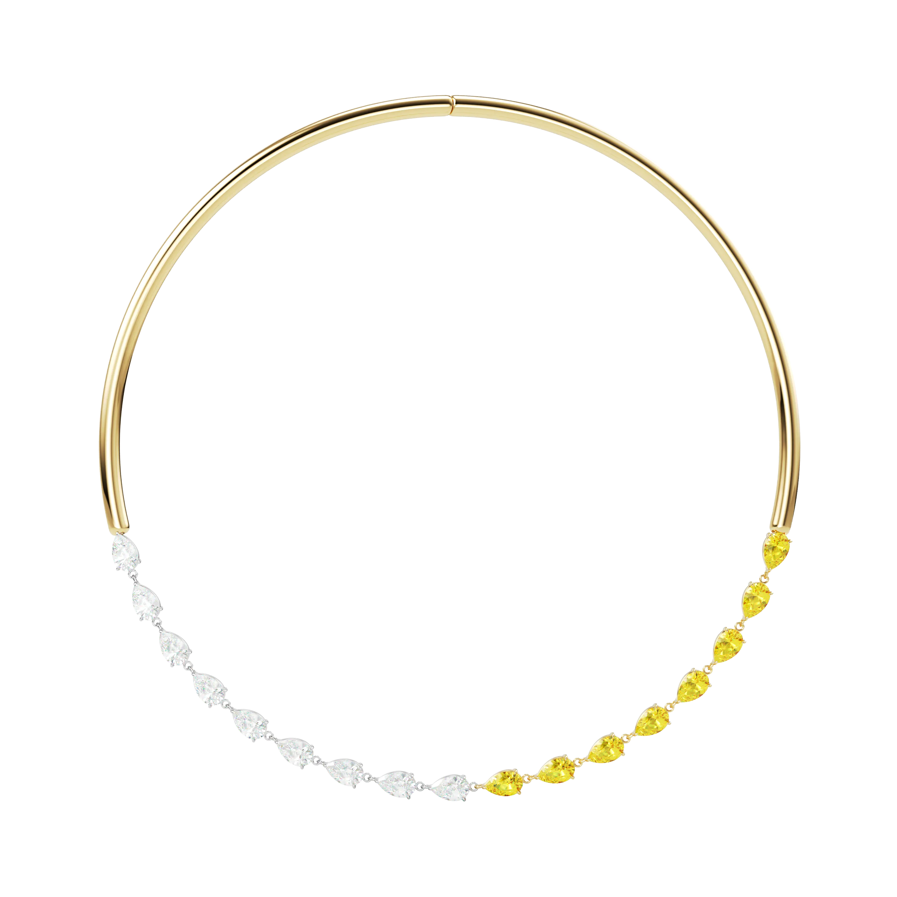 14K Half Torque and Pear Necklace