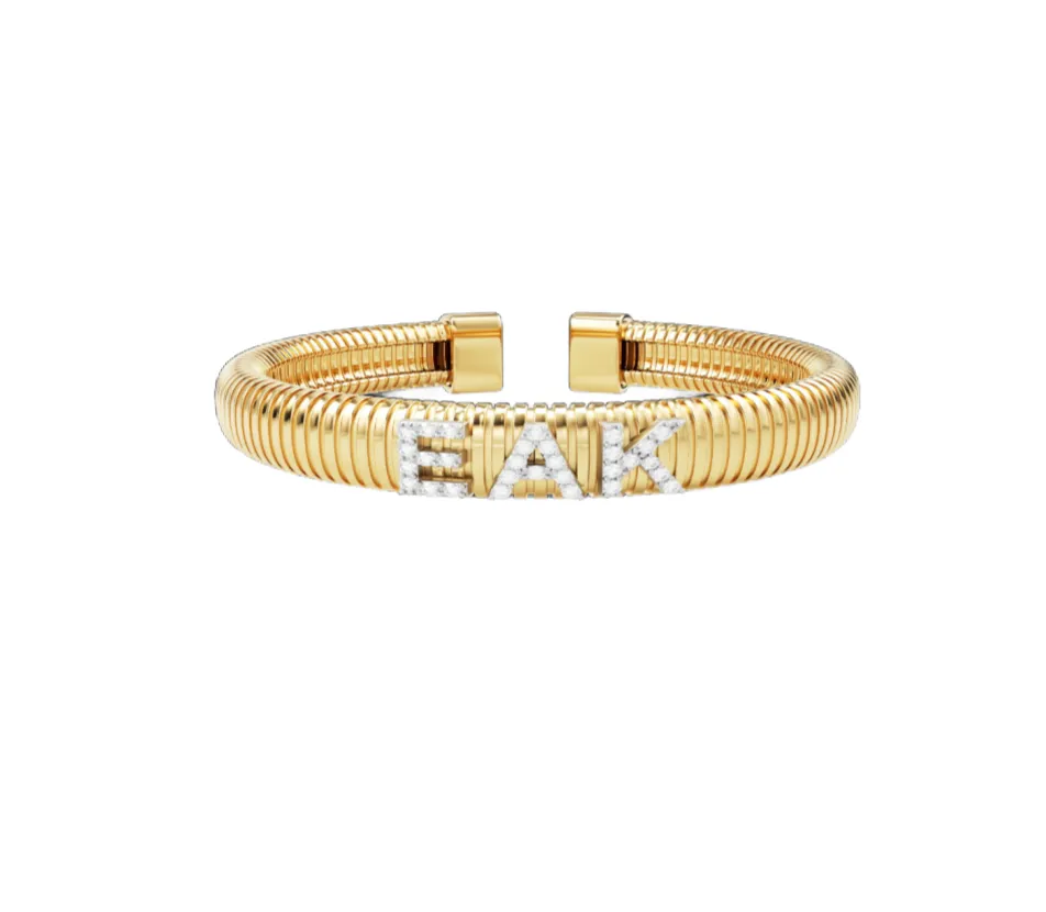 14k Personalized Tubogas Cuff