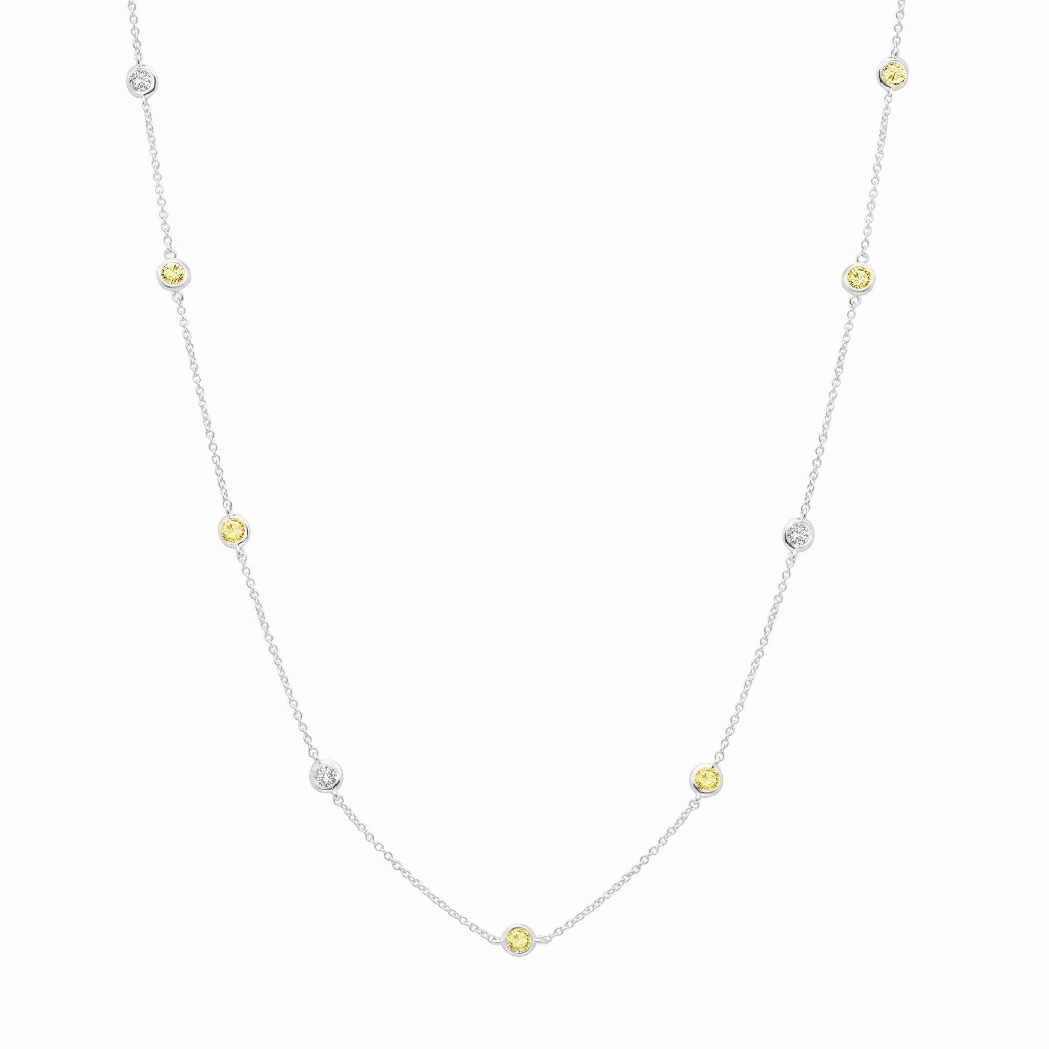 16" Canary Station Necklace Finished in Platinum