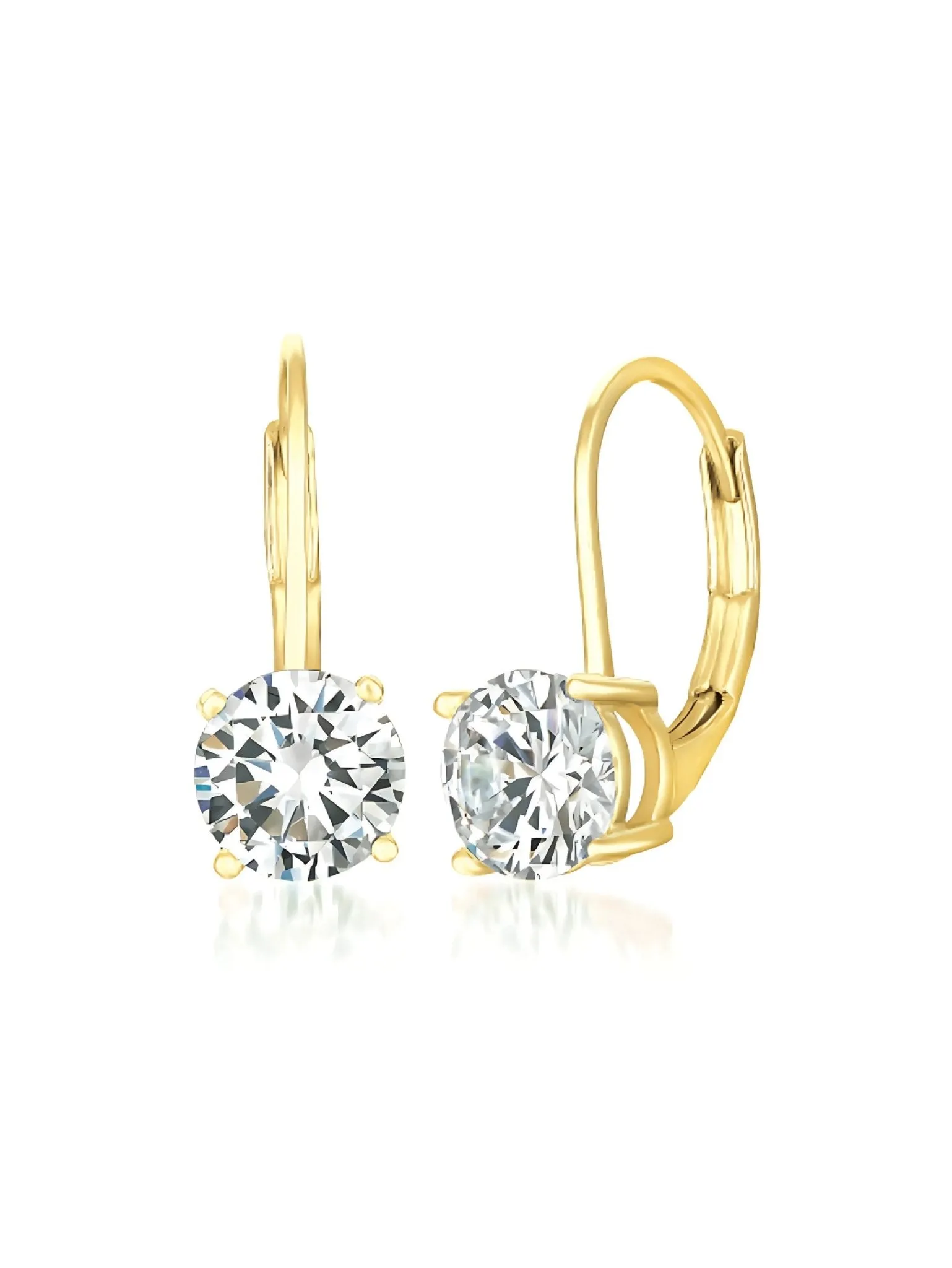 1ct Brilliant Lever Back Drop Earrings in Gold
