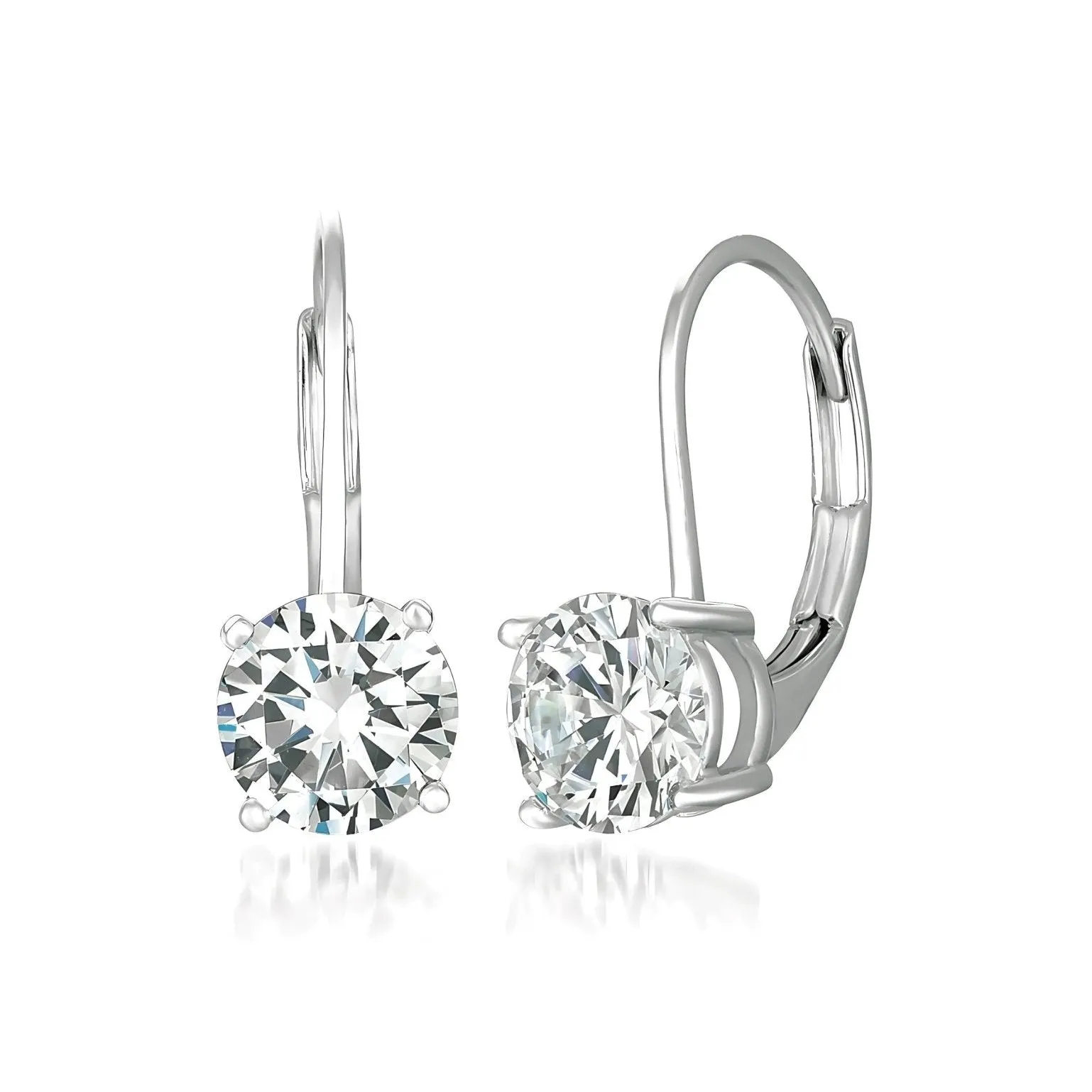 1ct Brilliant Lever Back Drop Earrings in Platinum