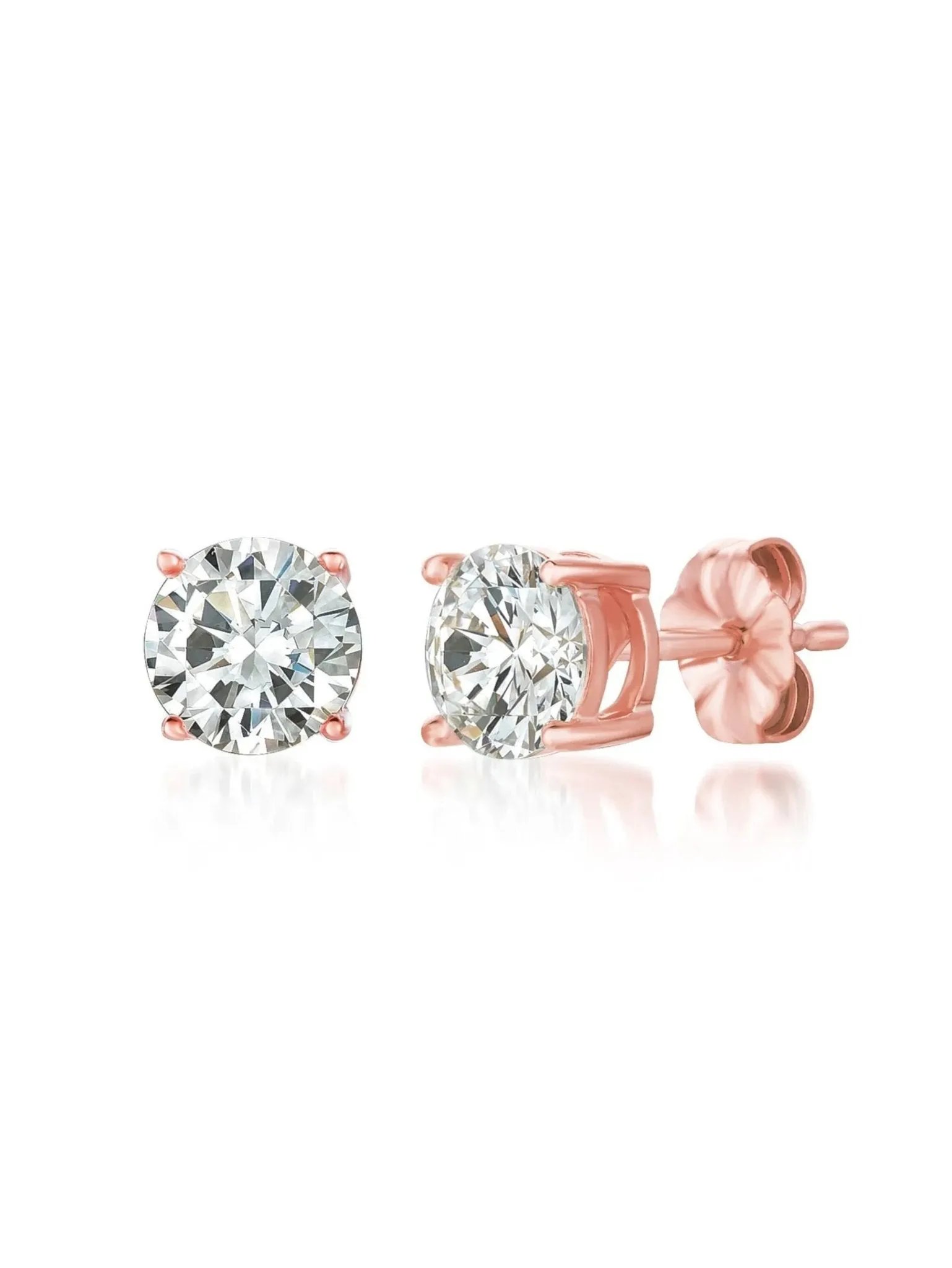 1ct Brilliant Stud Earrings Finished in Rose Gold
