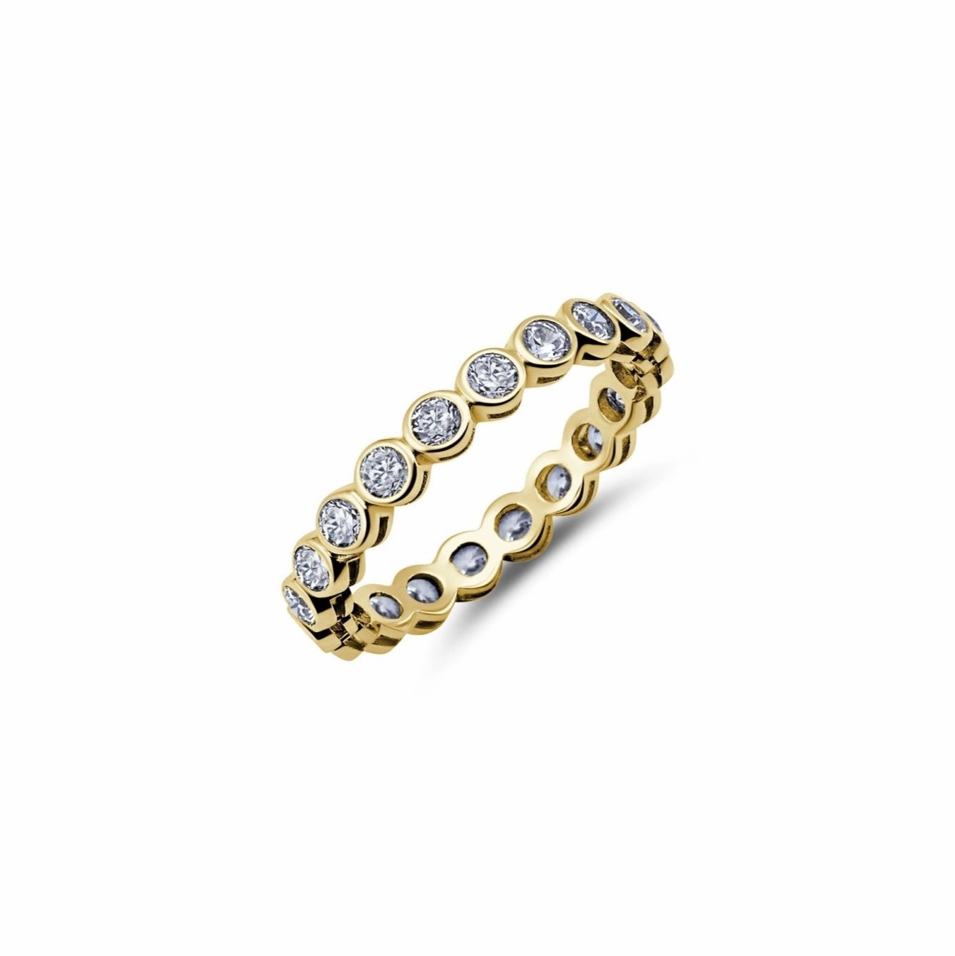 1ct Bezel Eternity Band Finished in Gold