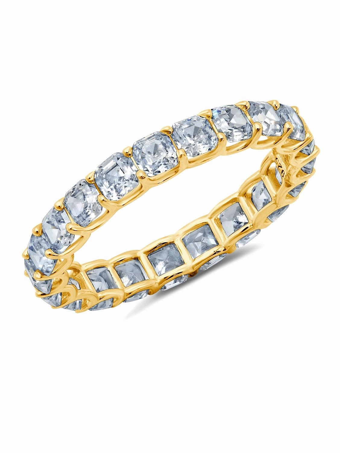 2.4ct Asscher Cut Eternity Band Finished in Gold