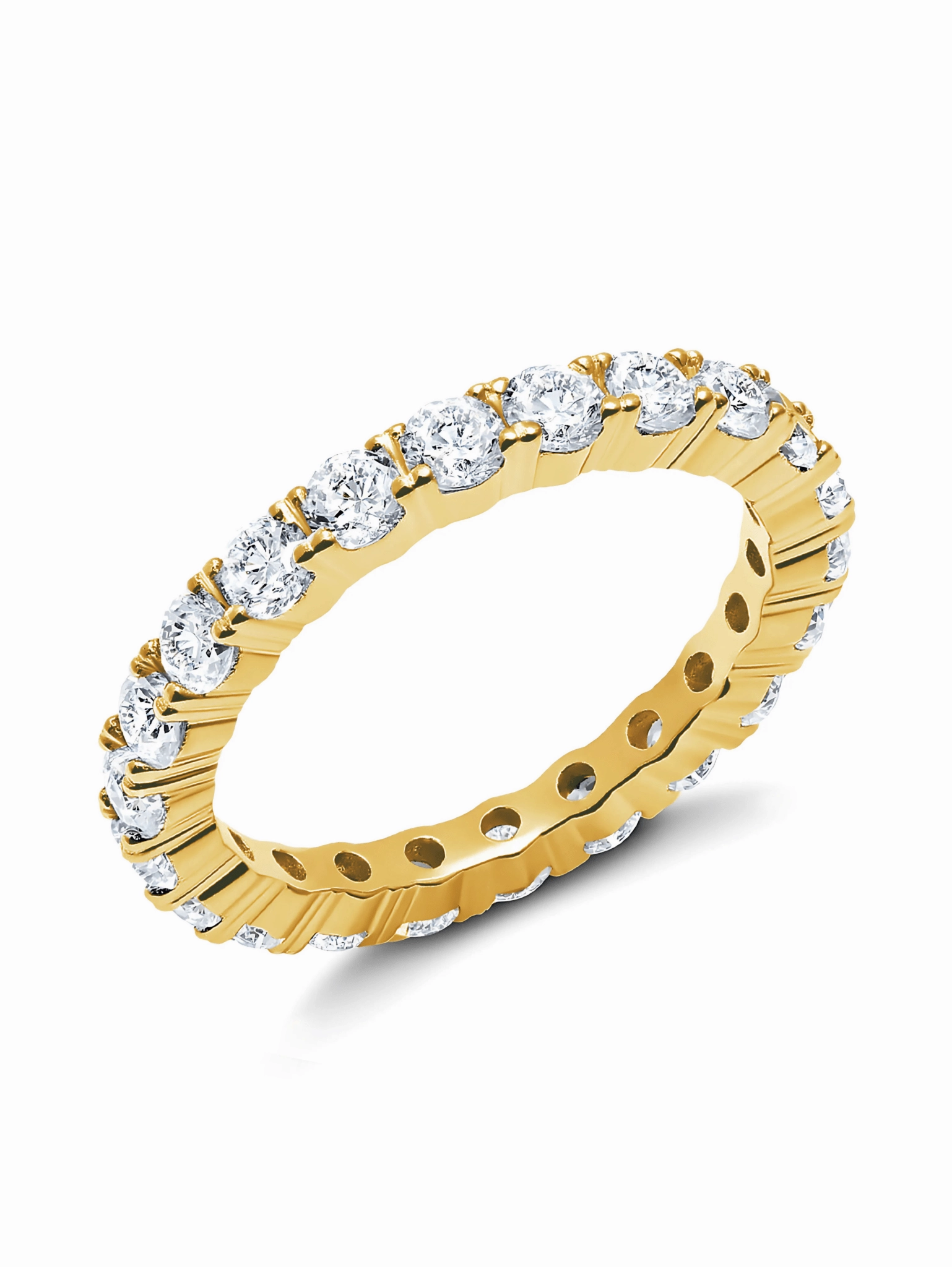 2.4ct Brilliant Cut Eternity Band Finished in Gold