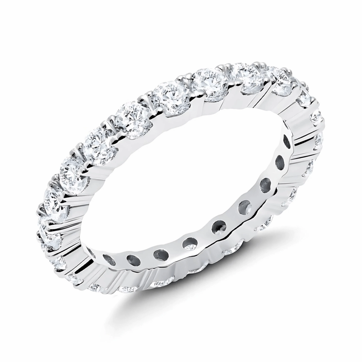 2.4ct Brilliant Cut Eternity Band Finished in Platinum