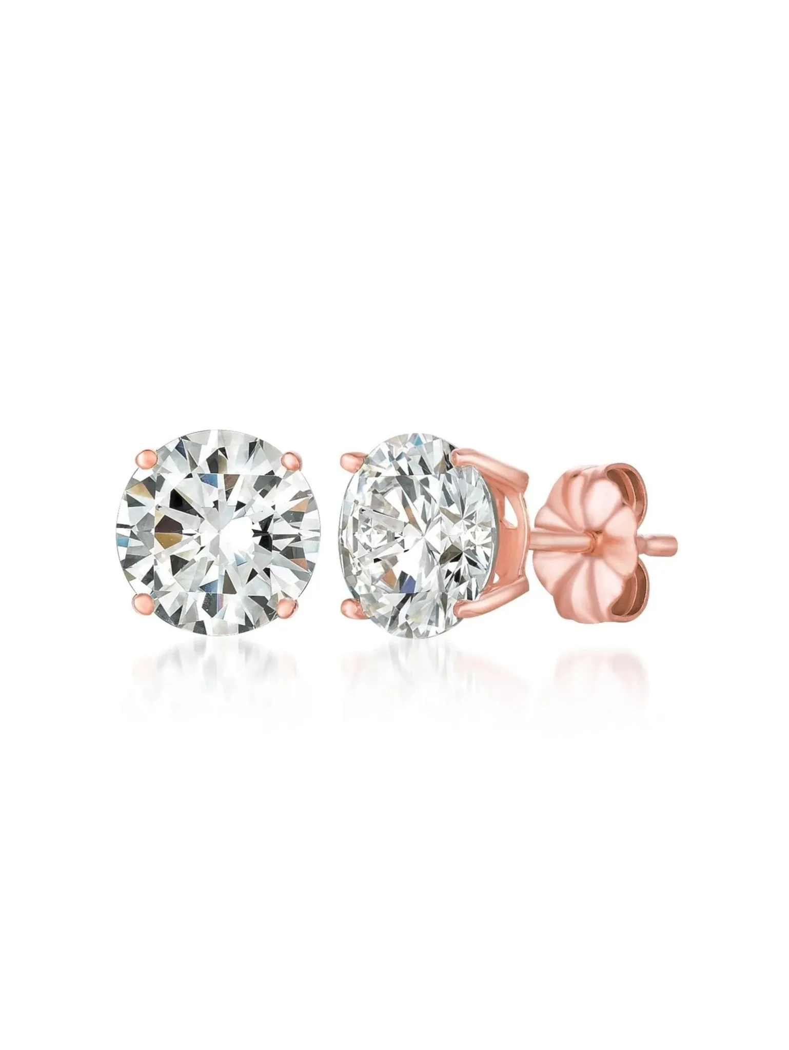 2ct Brilliant Stud Earrings Finished in Rose Gold