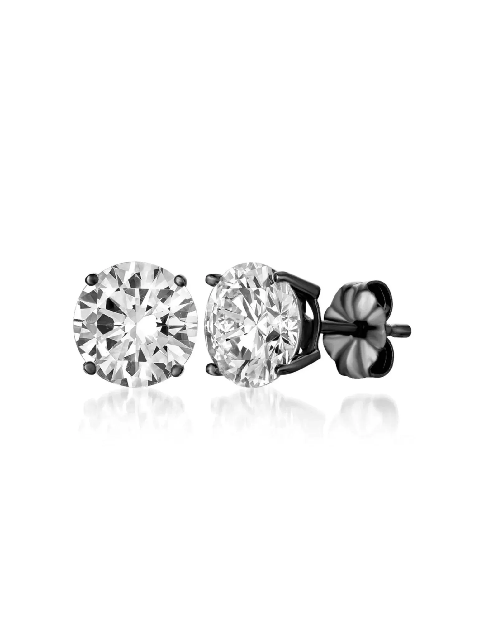 2ct Brilliant Stud Earrings in Black Rhodium