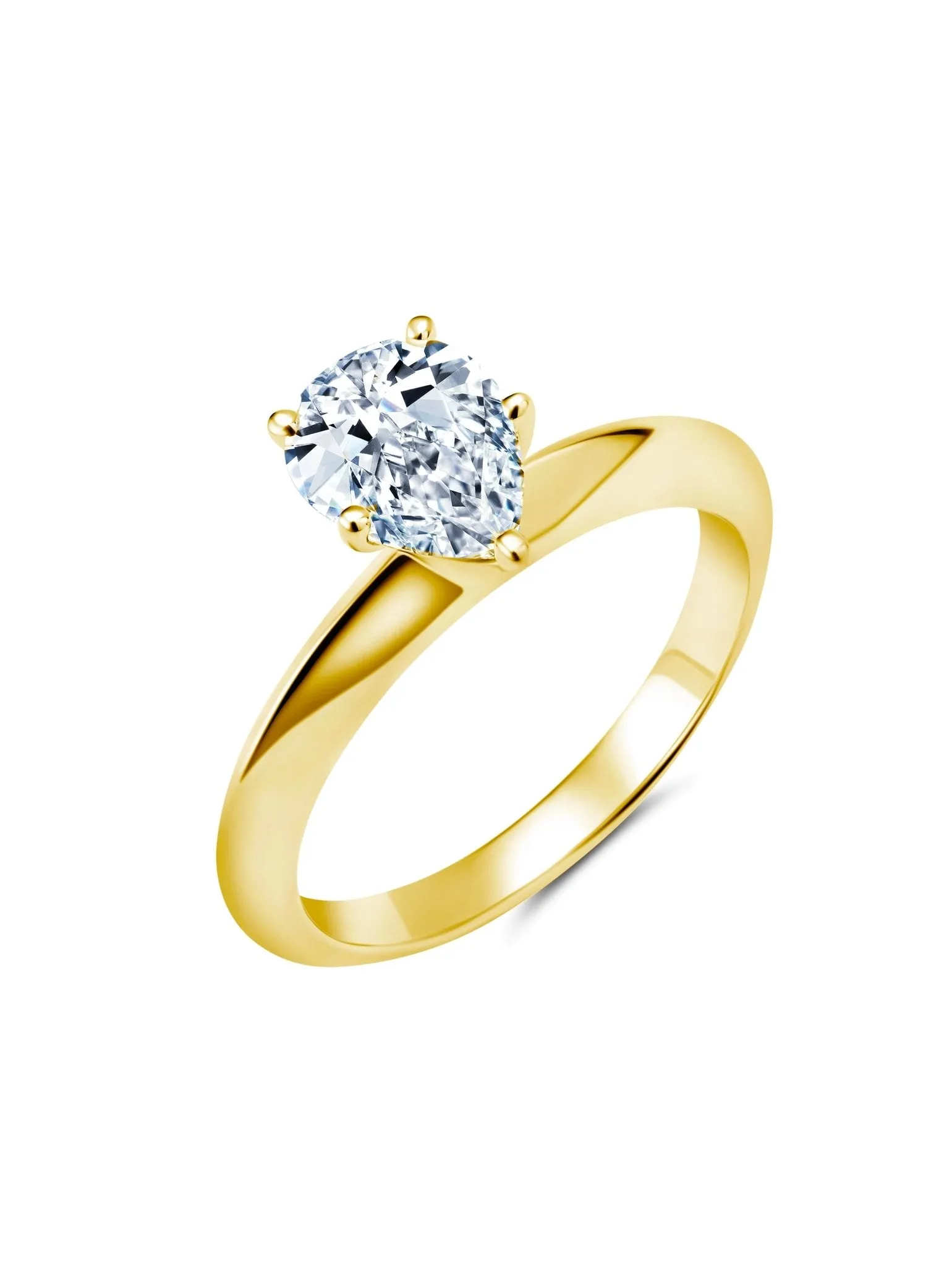 2ct Pear Cut Ring Finished in Gold