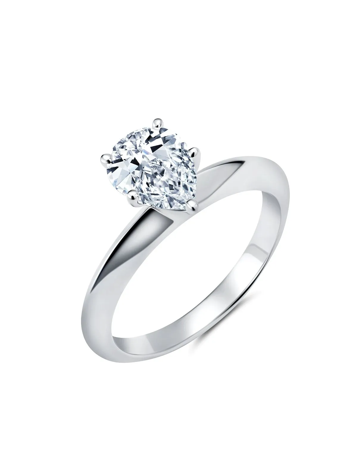 2ct Pear Cut Ring Finished in Platinum