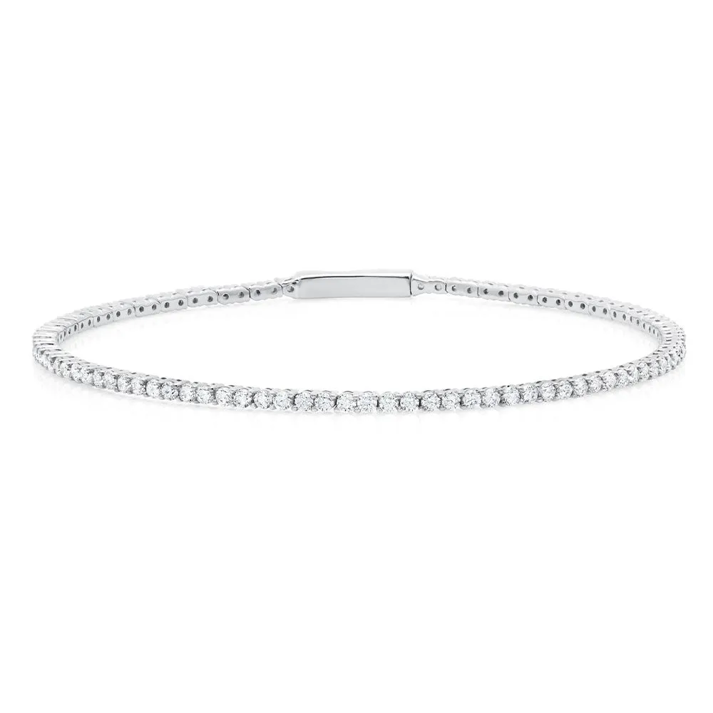2mm Flex Bangle Bracelet Finished in Platinum