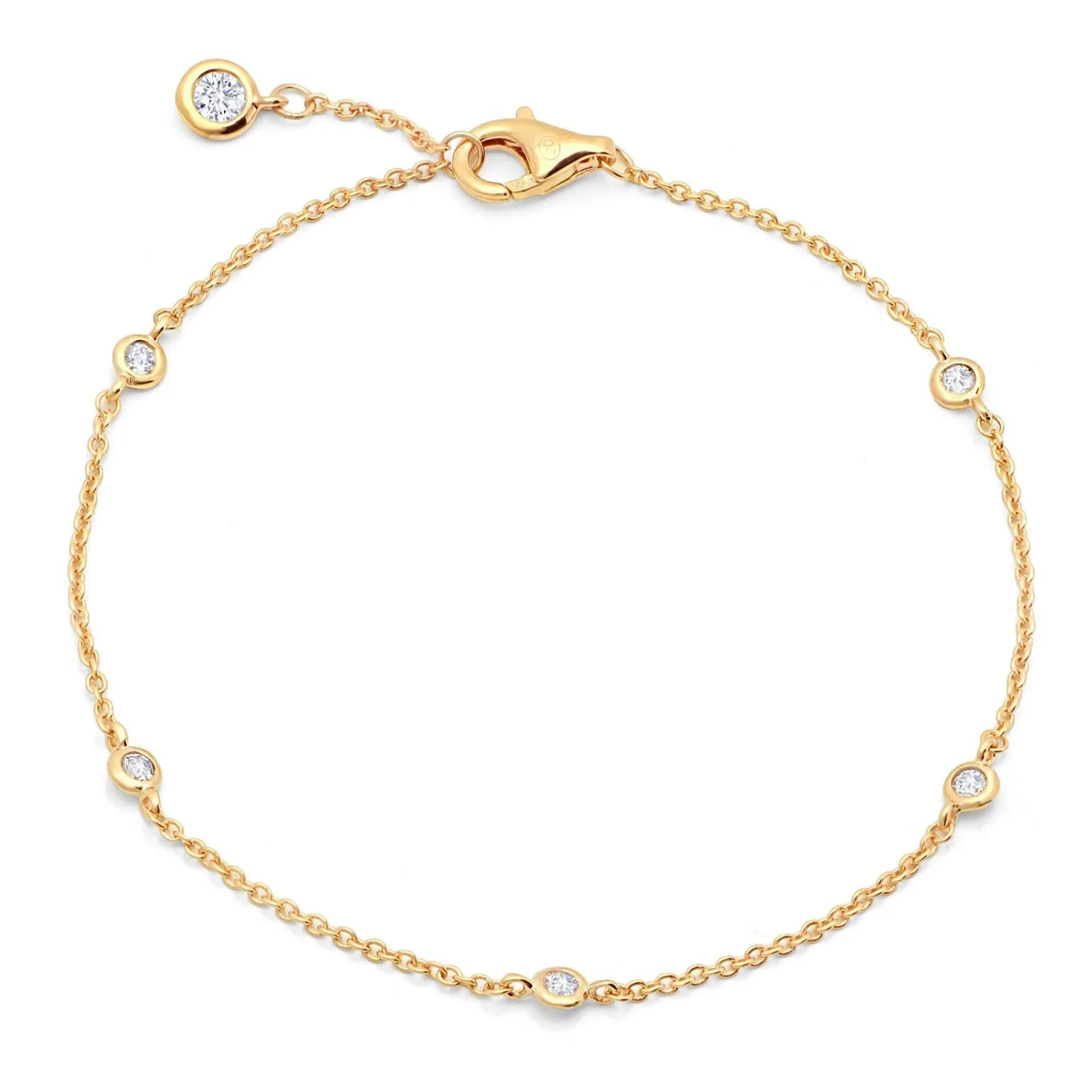 2mm Station Bracelet Finished in Gold