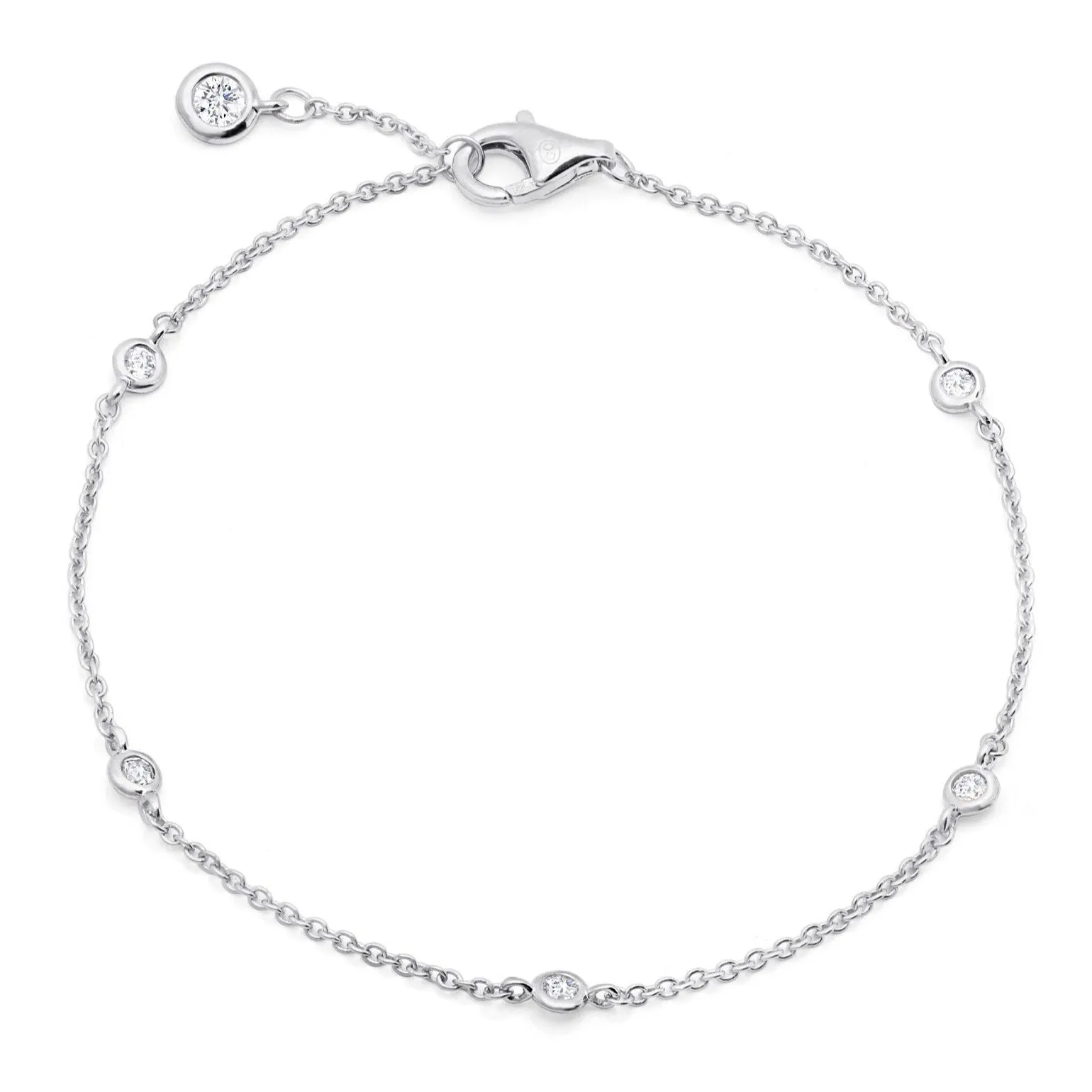 2mm Station Bracelet Finished in Platinum