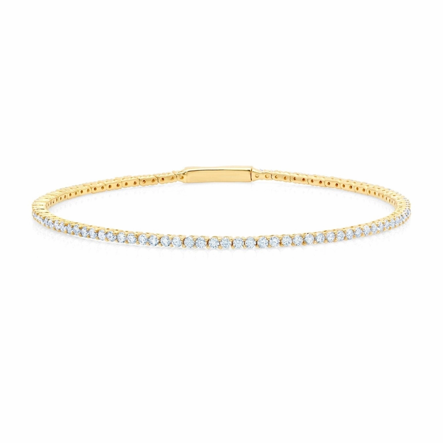 2mm Brilliant Flex Bangle Bracelet Finished in Gold