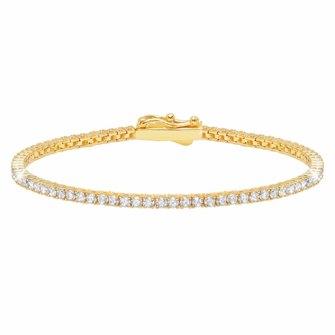 2mm Brilliant Tennis Bracelet Finished in Gold