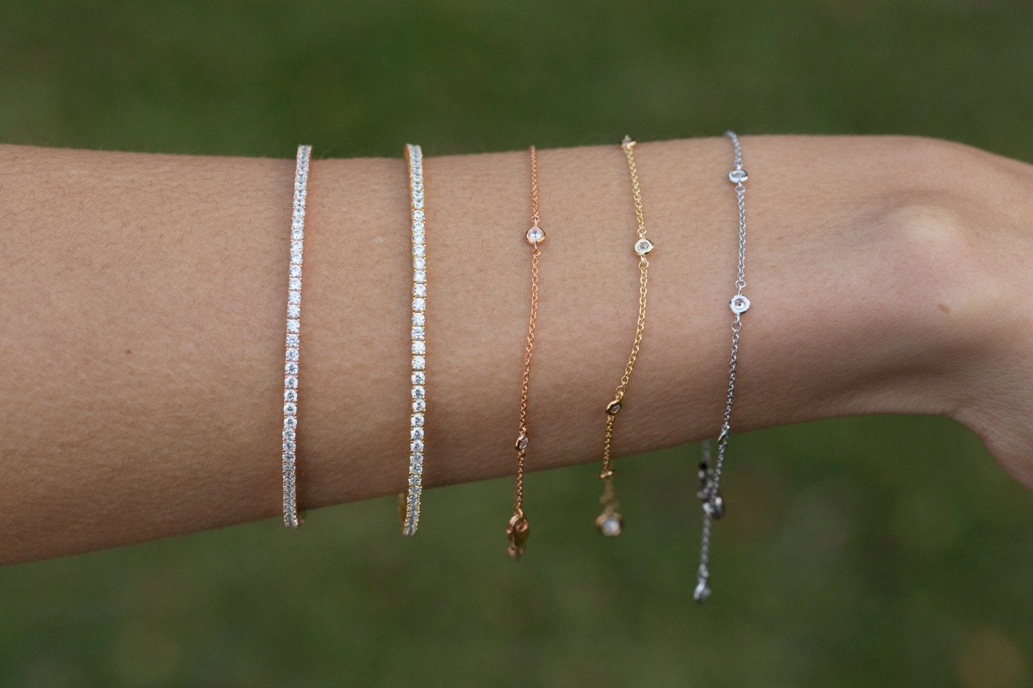 2mm Small Brilliant Tennis Bracelet in Rose Gold