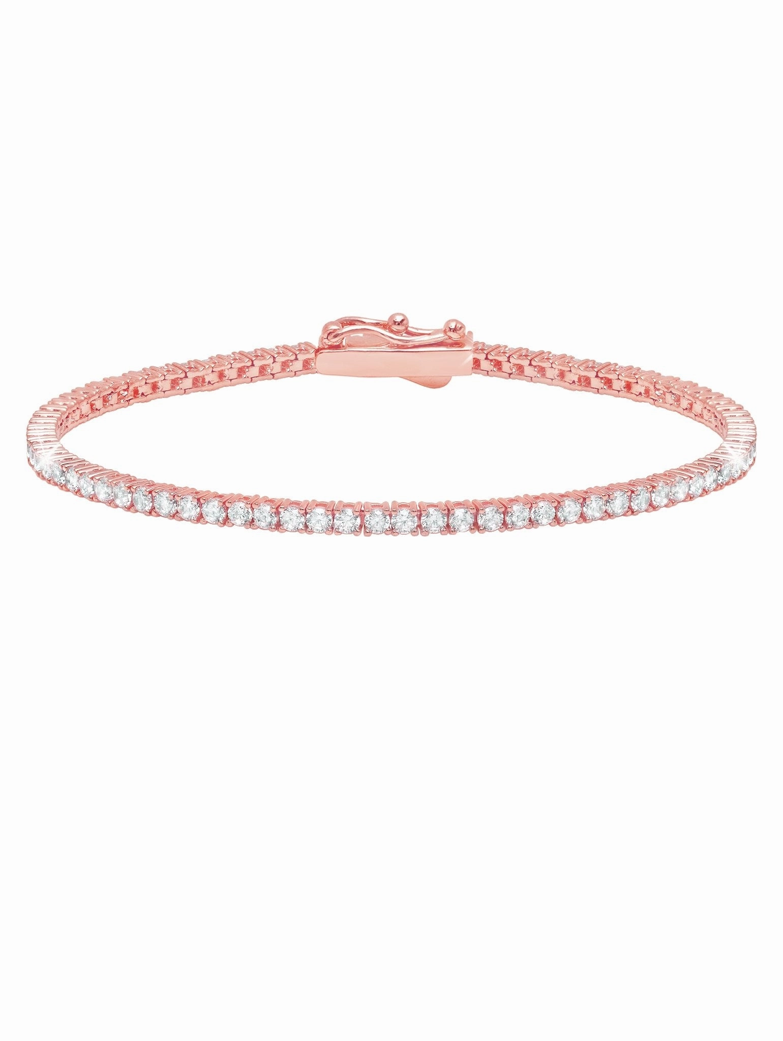 2mm Small Brilliant Tennis Bracelet in Rose Gold