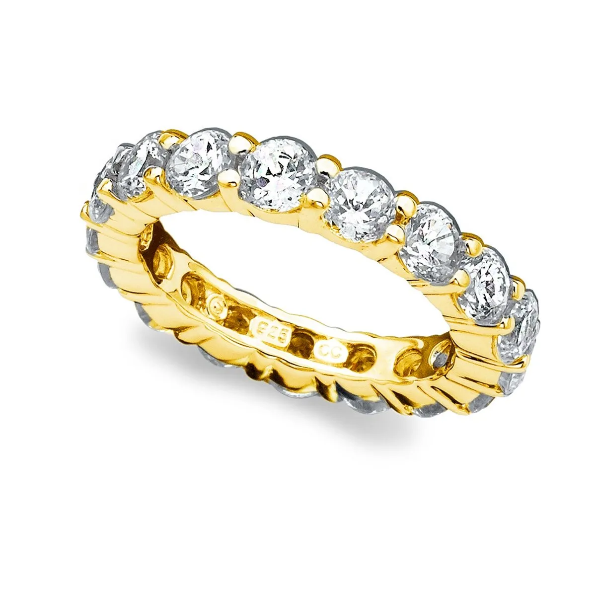 3.7ct Brilliant Cut Eternity Band Finished in Gold