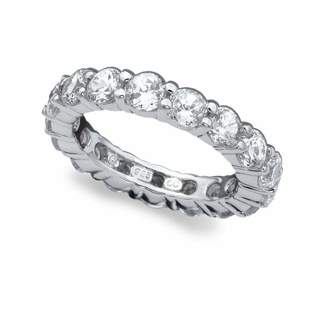 3.7ct Brilliant Cut Eternity Band Finished in Platinum