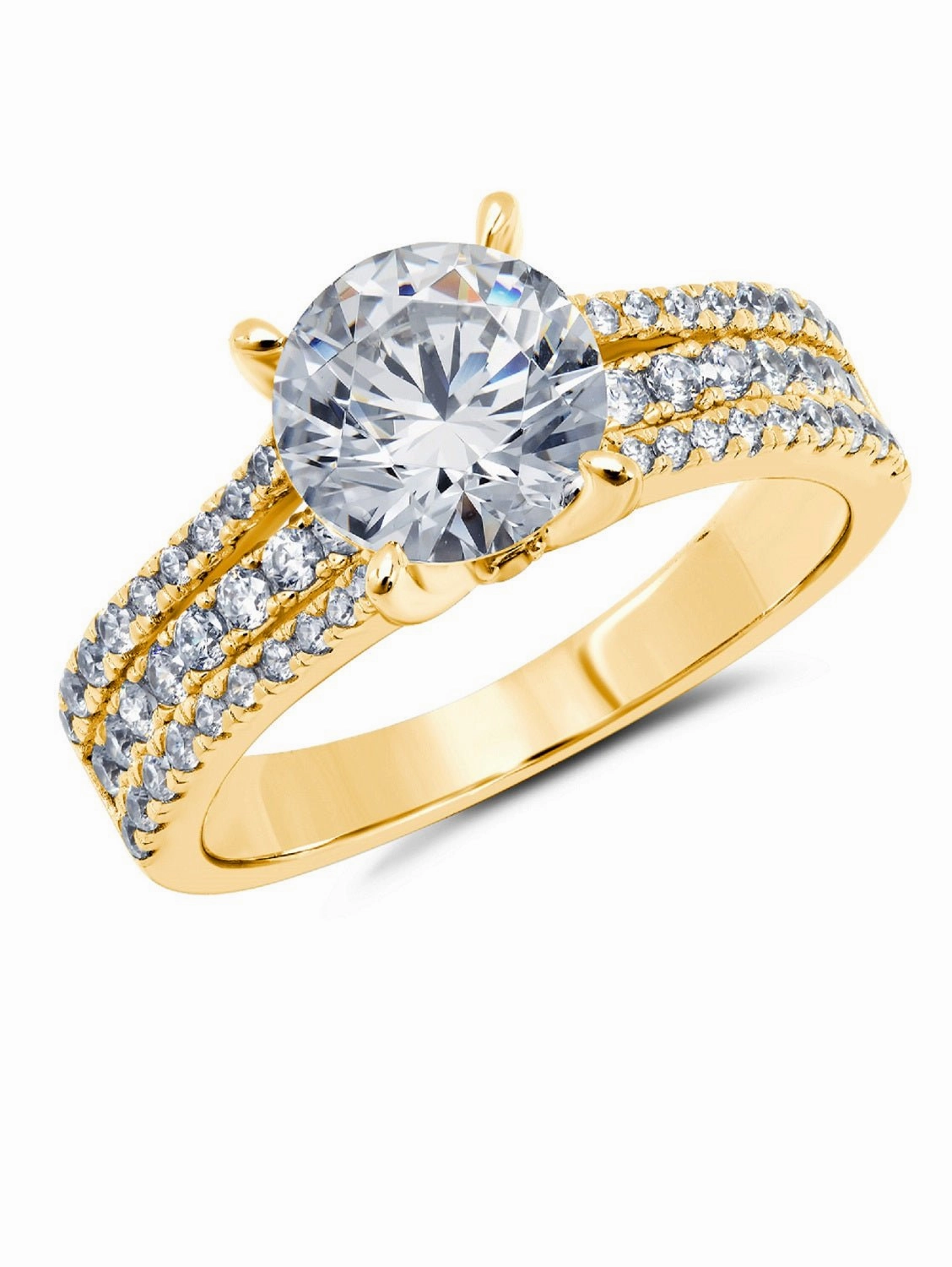 3 Band Brilliant Ring Finished in Gold