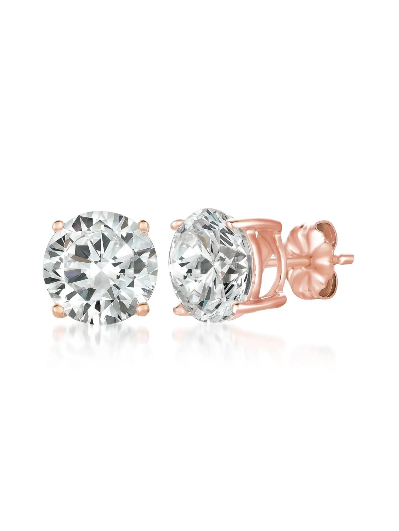 3ct Brilliant Stud Earrings Finished in Rose Gold