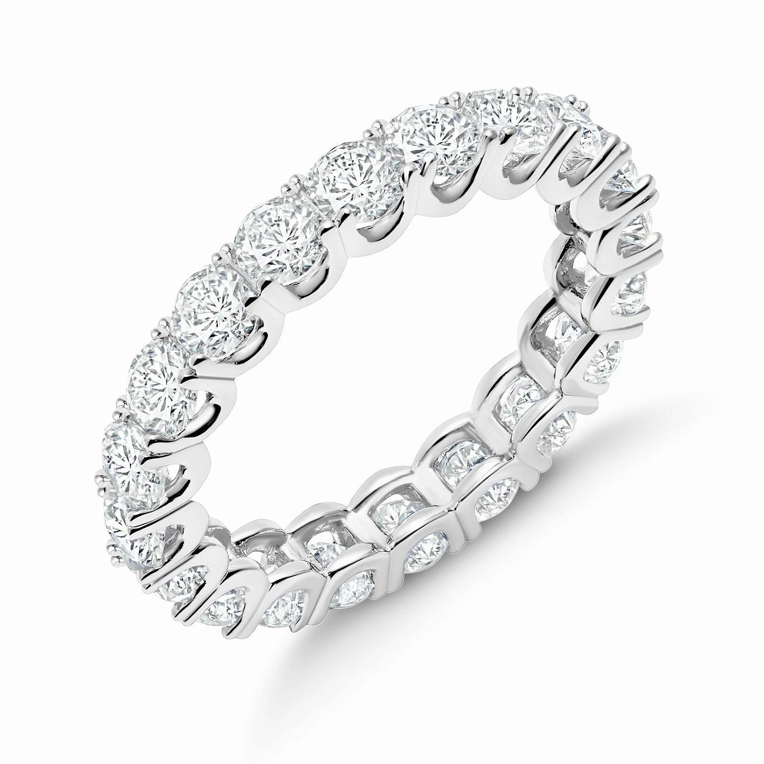 3ct Round Cut Eternity Band Finished in Platinum
