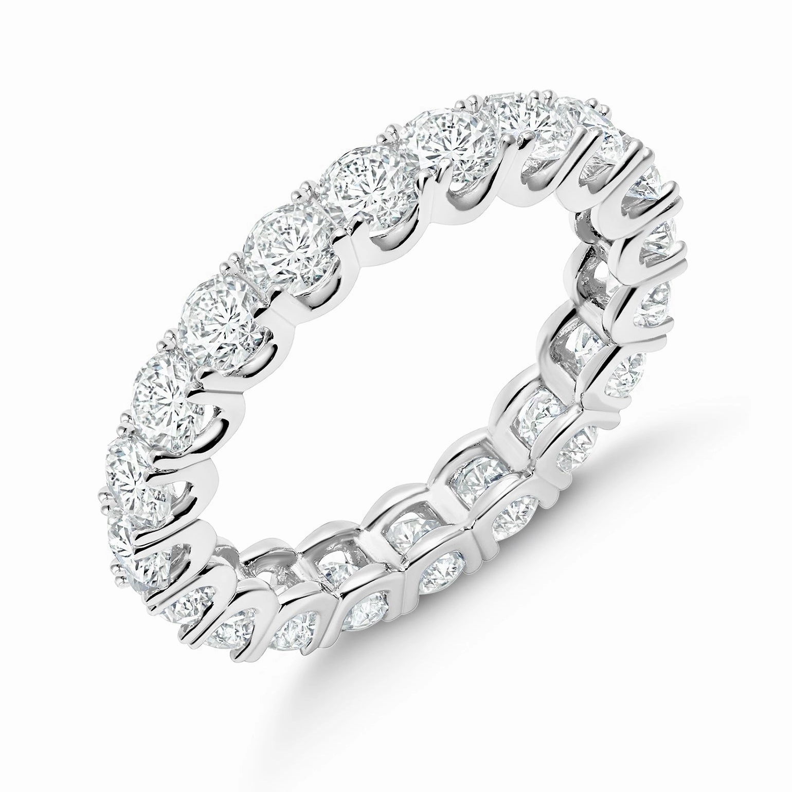 3ct Round Cut Eternity Band Finished in Platinum