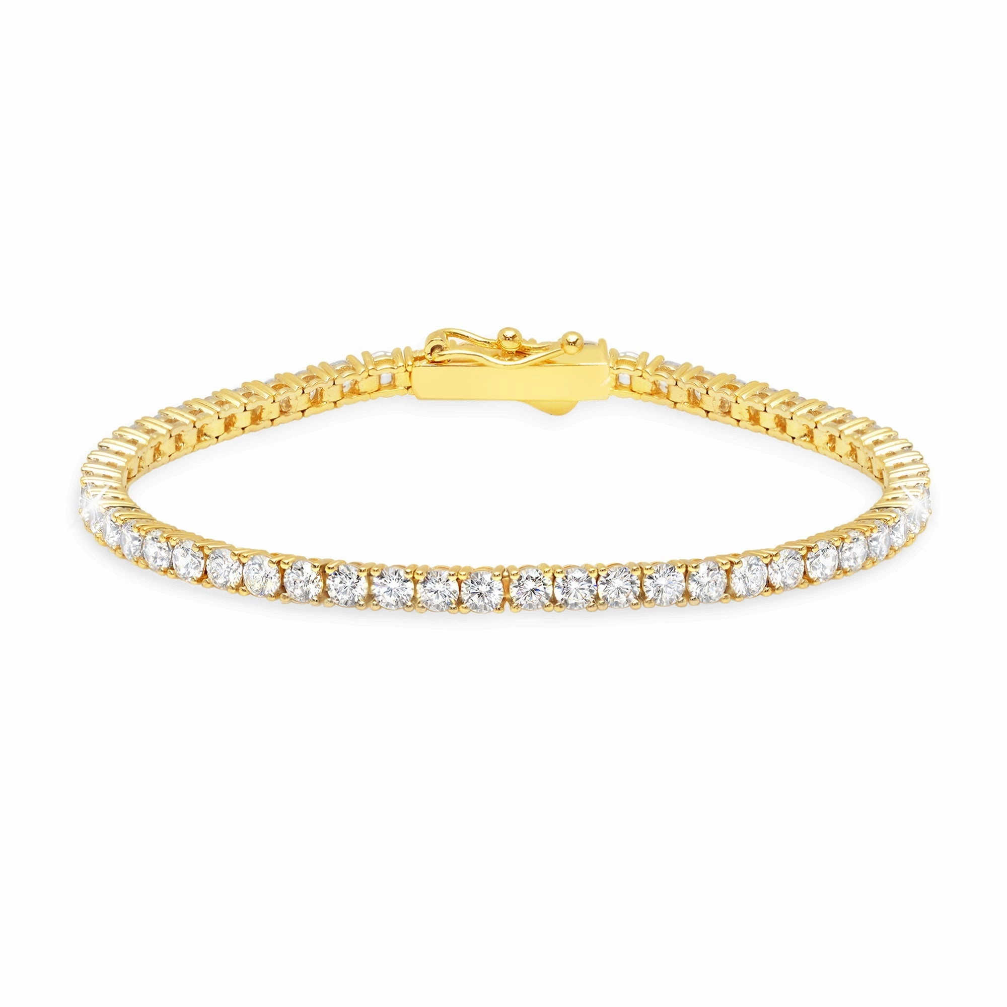 3mm Brilliant Tennis Anklet Finished in Gold