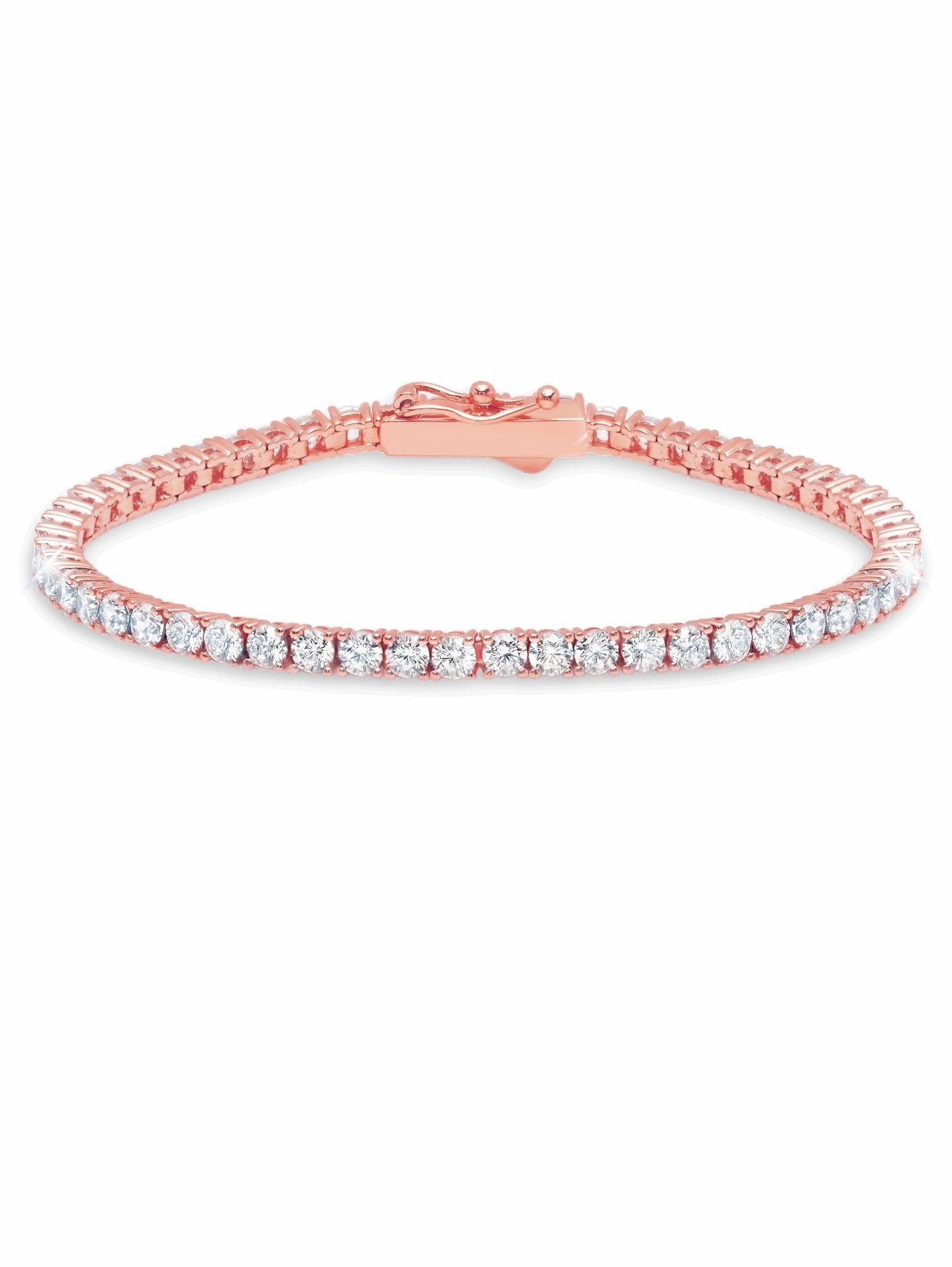 3mm Brilliant Tennis Bracelet Finished in Rose Gold