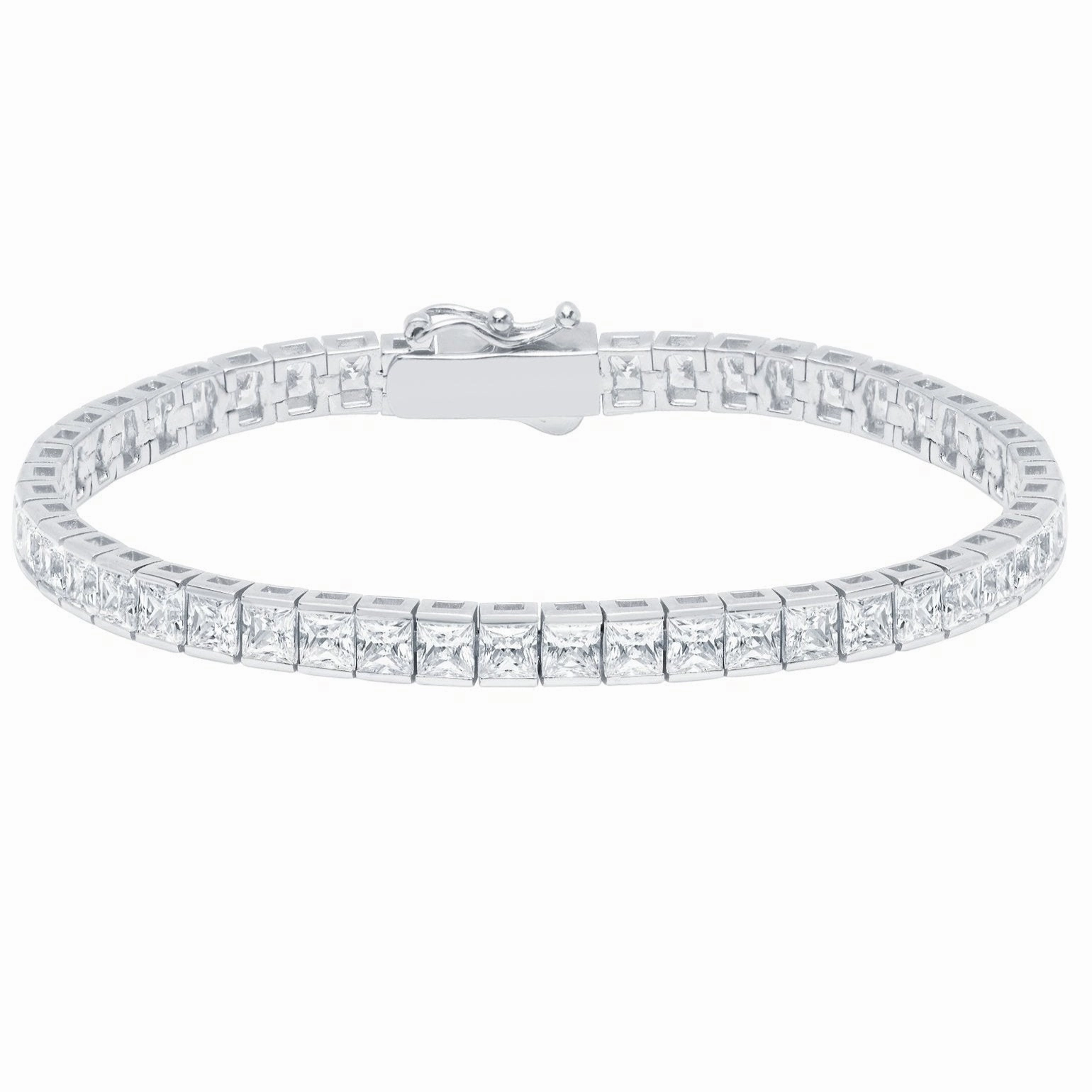 4.5mm Princess Tennis Bracelet Finished in Platinum