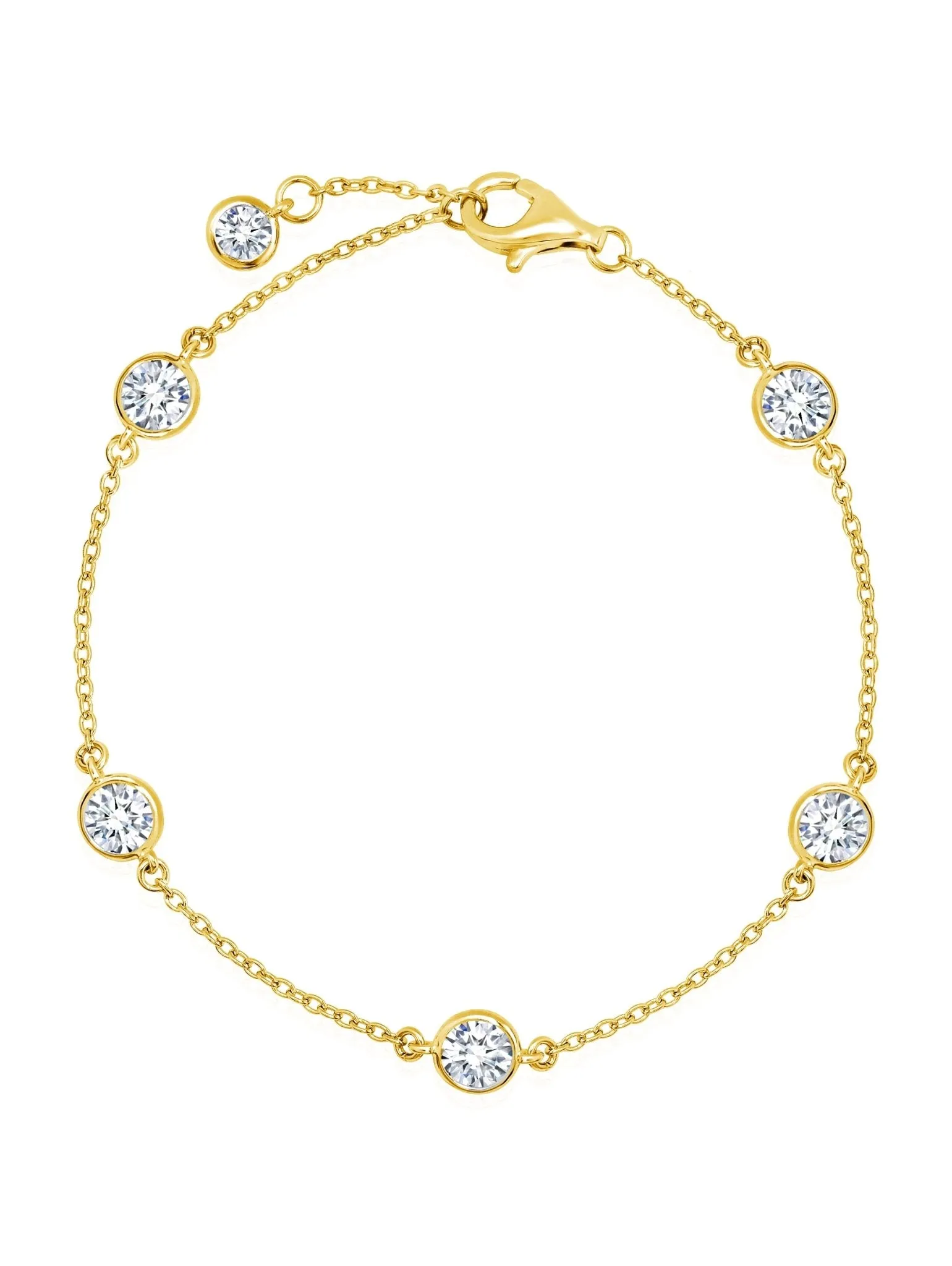 4mm Station Bracelet Finished in Gold