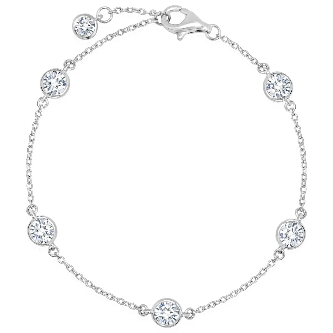 4mm Station Bracelet Finished in Platinum
