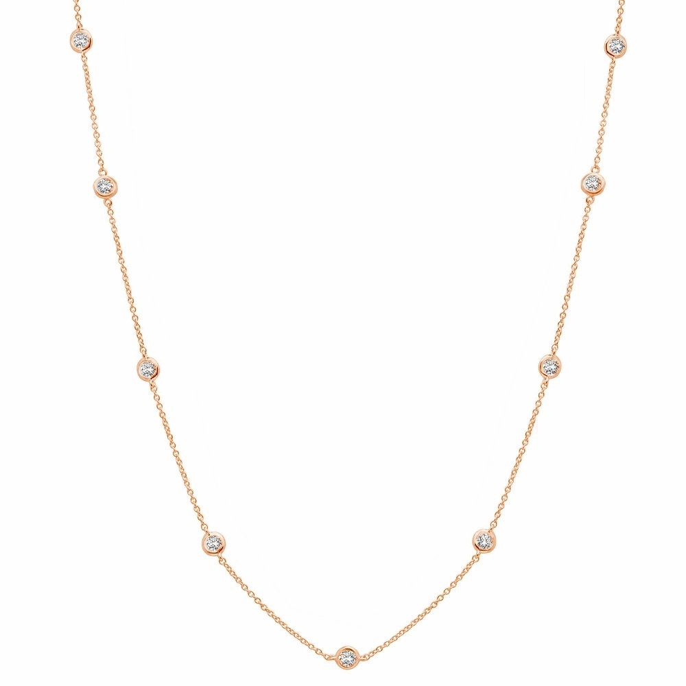 4mm 16" Station Necklace Finished in Rose Gold