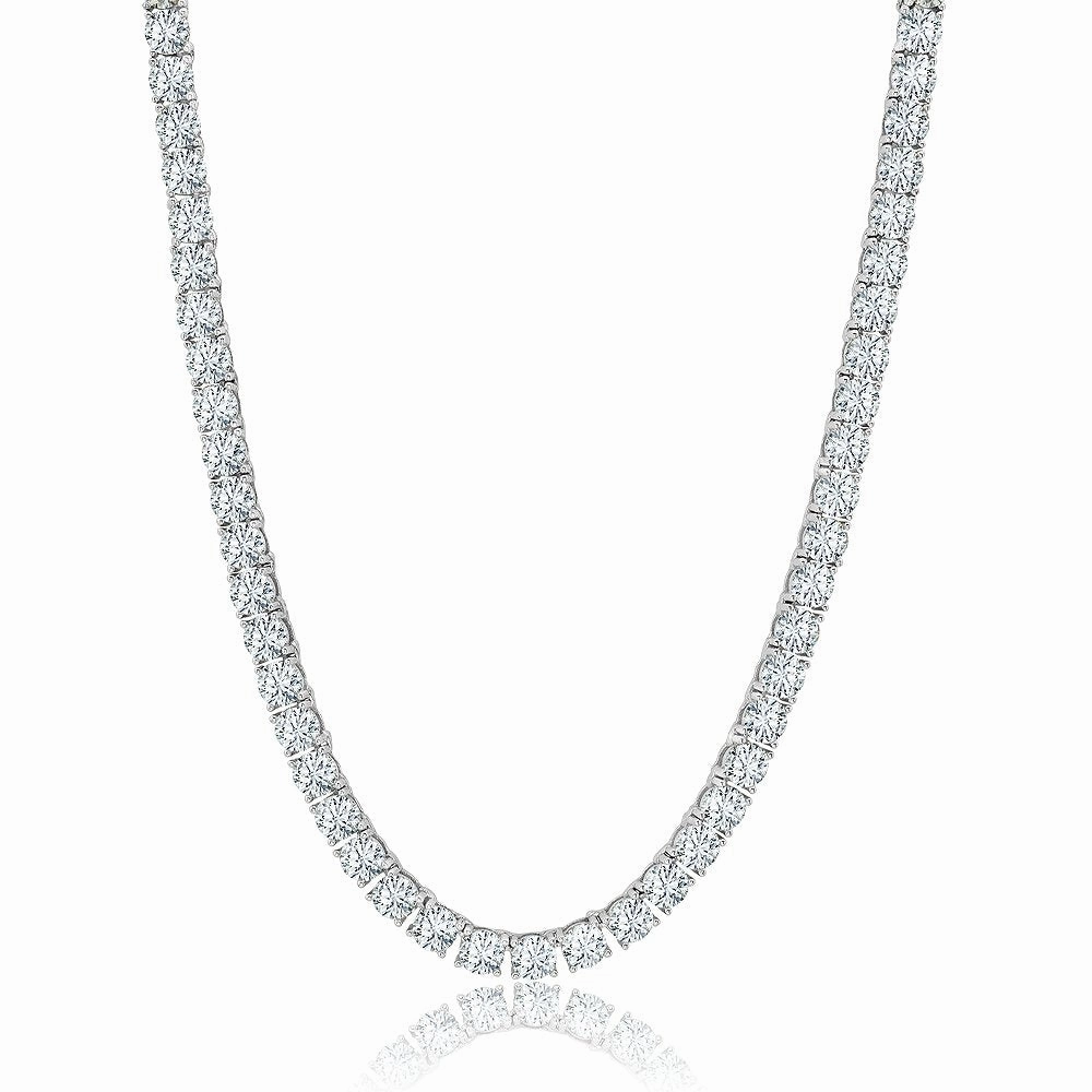 4mm Brilliant Tennis Necklace Finished in Platinum
