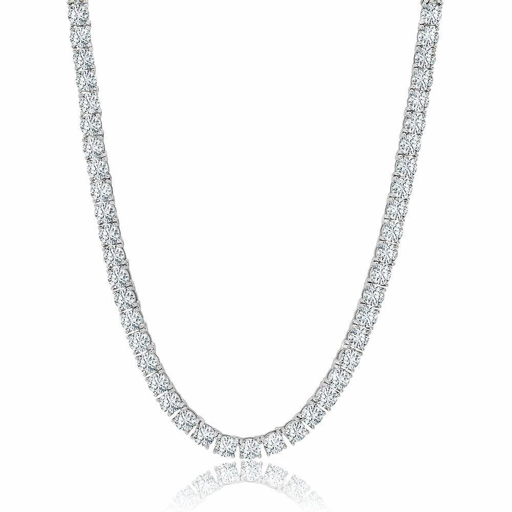 4mm Brilliant Tennis Necklace Finished in Platinum