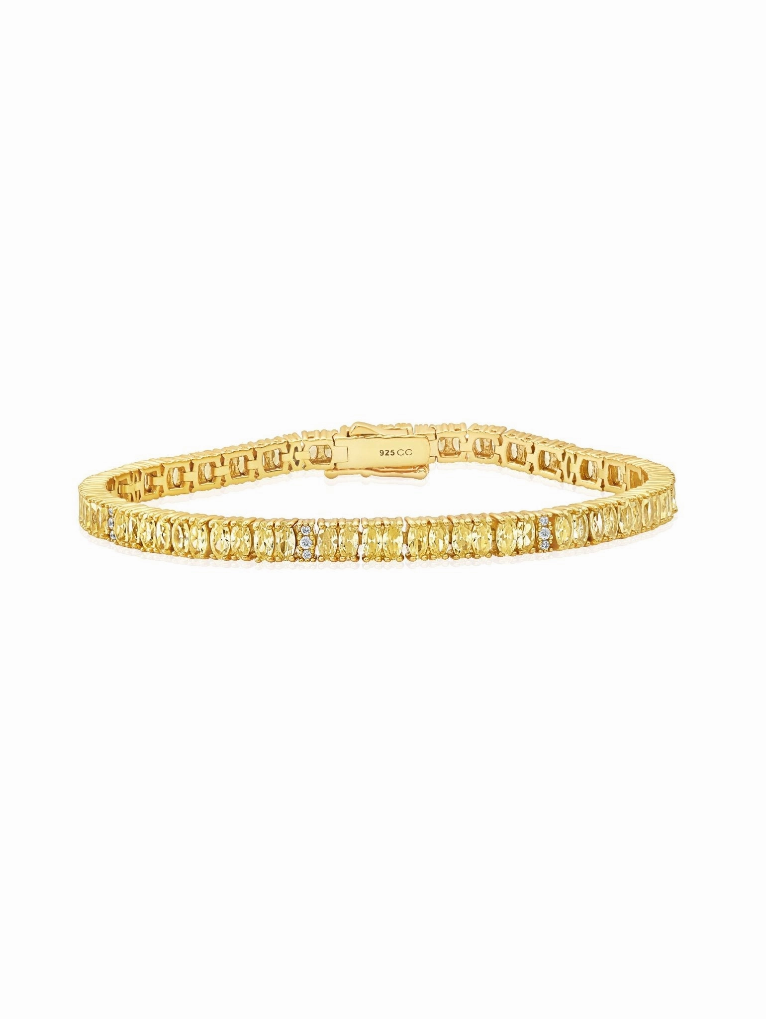 4mm Canary Hues Tennis Bracelet Finished in Gold