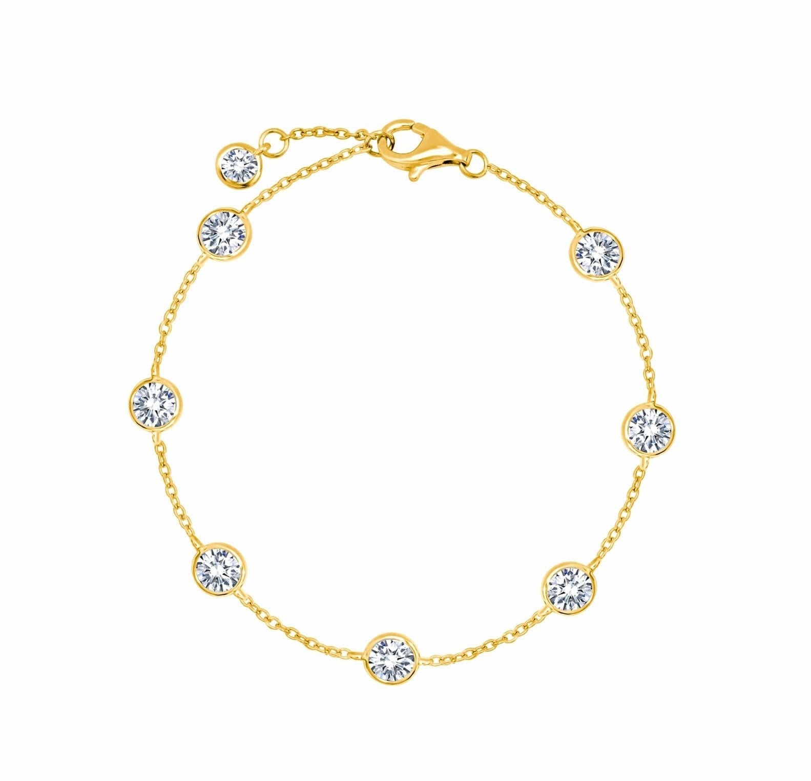 4mm Station Anklet Finished in Gold