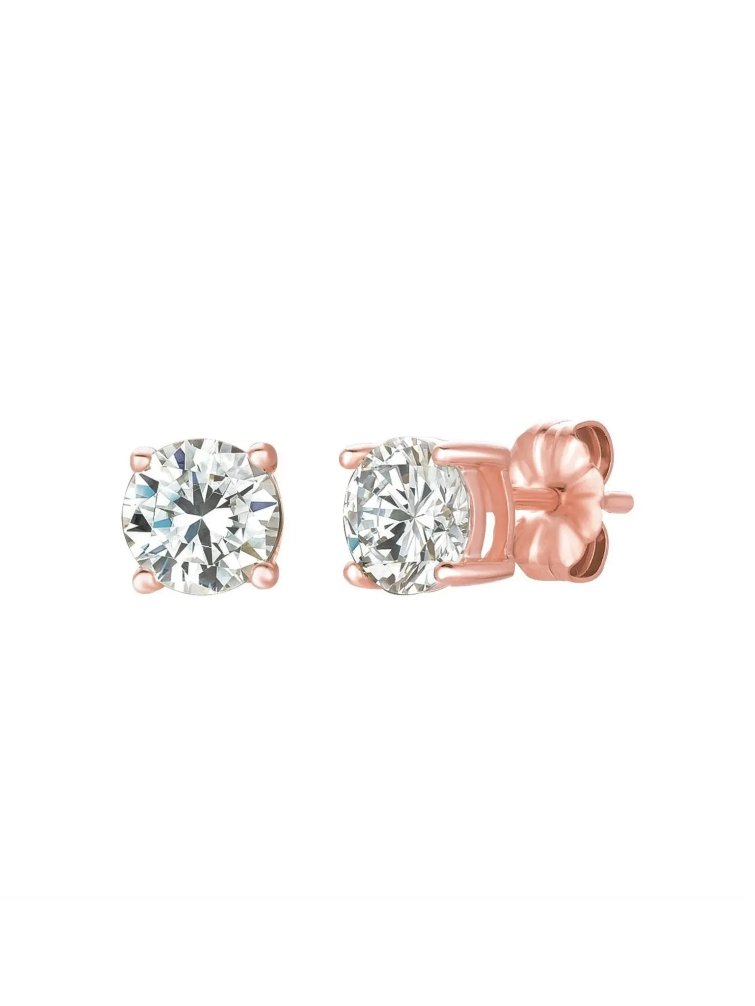 .75ct Brilliant Stud Earrings Finished in Rose Gold