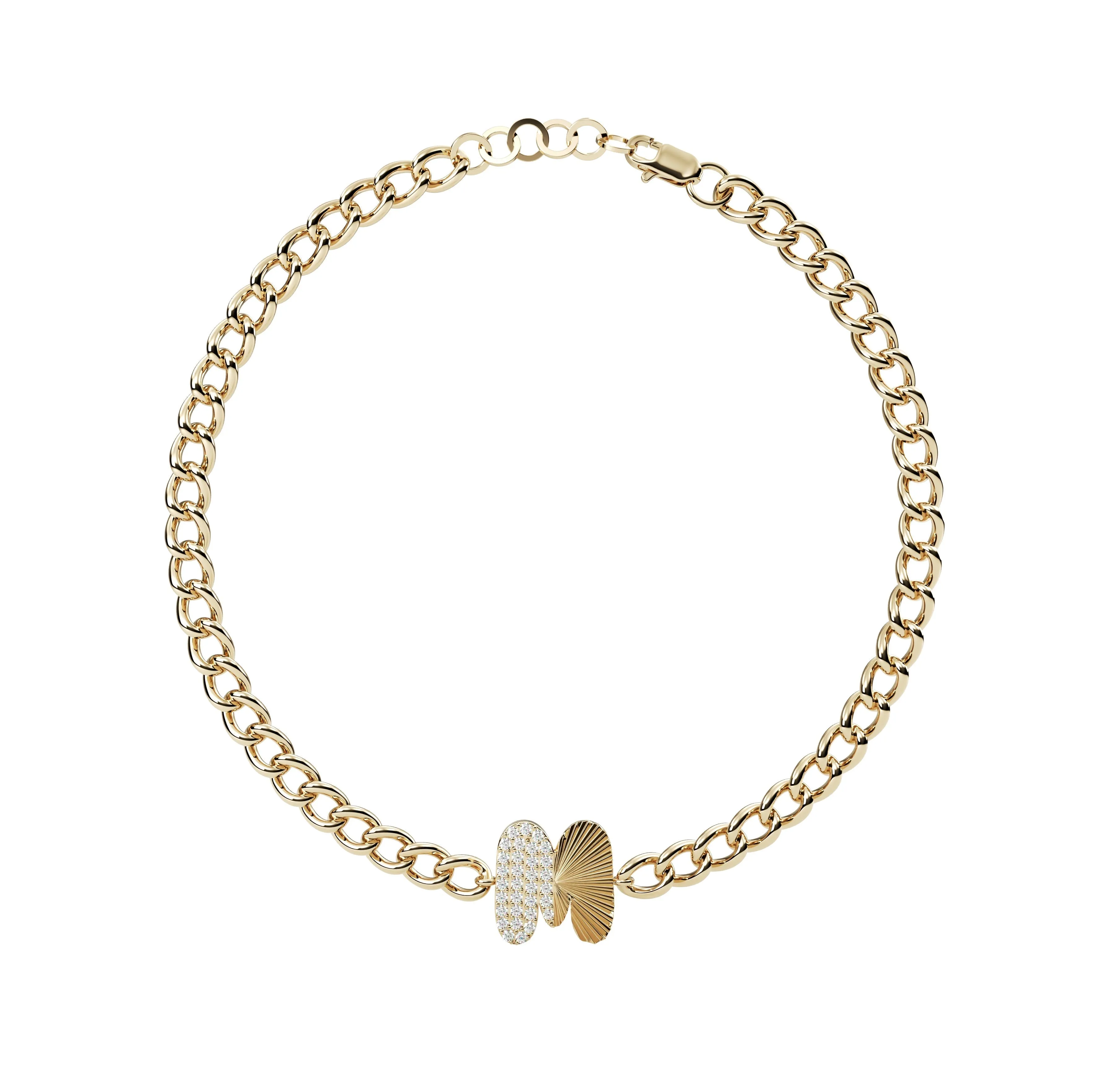 Accent Bubble Initial On A Curb Chain Anklet