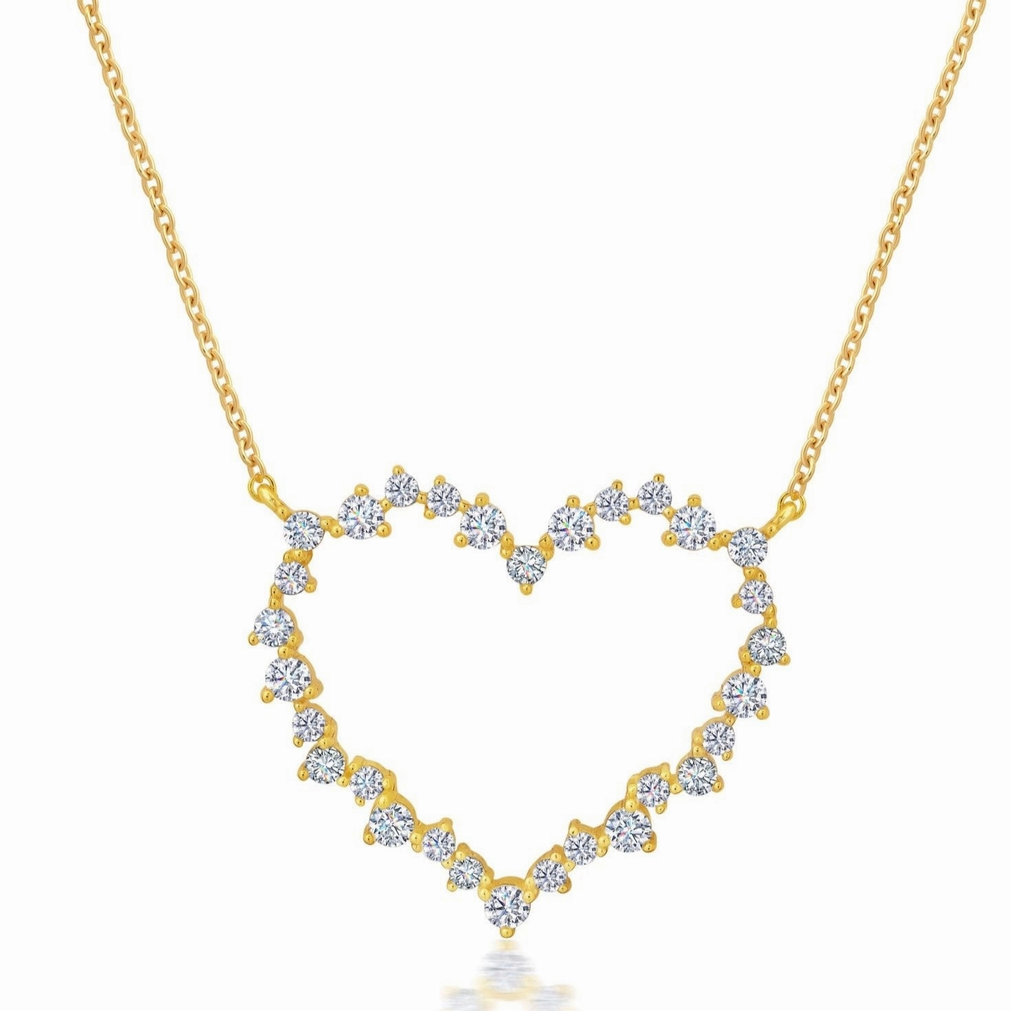 Adore Open Heart Necklace in Gold