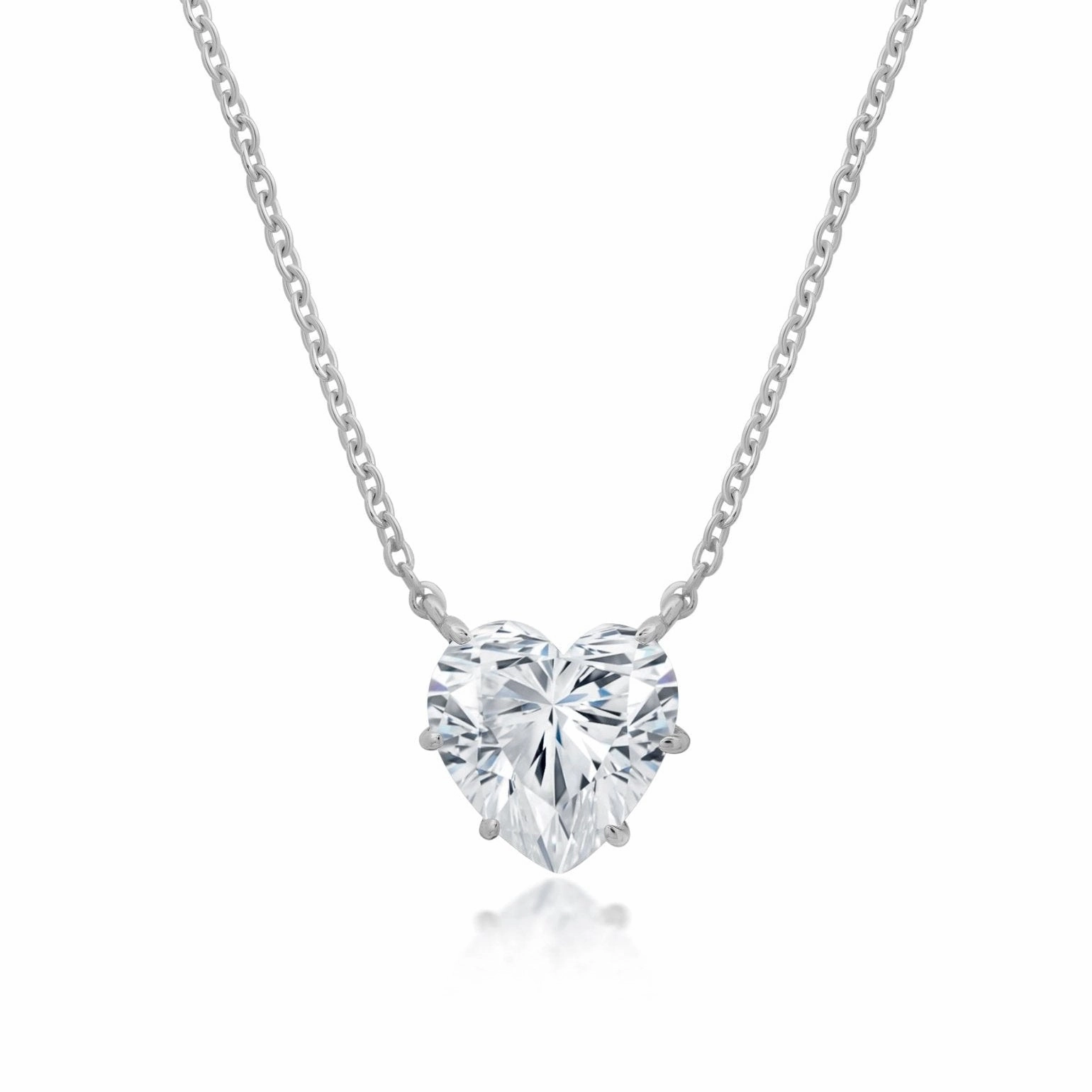 Adore Pendant Heart Necklace Finished in Platinum