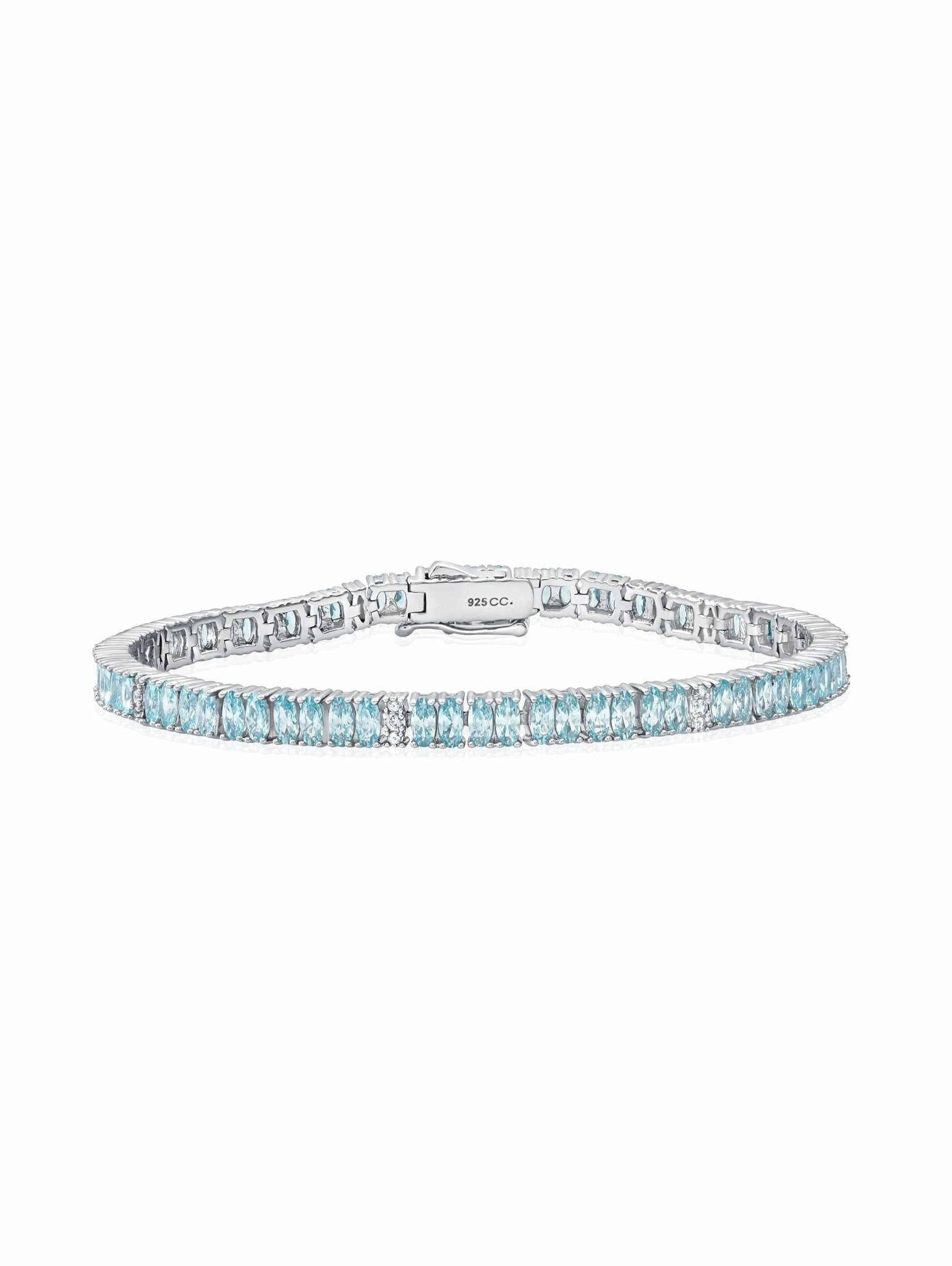 Aqua Hues Tennis Bracelet in Platinum