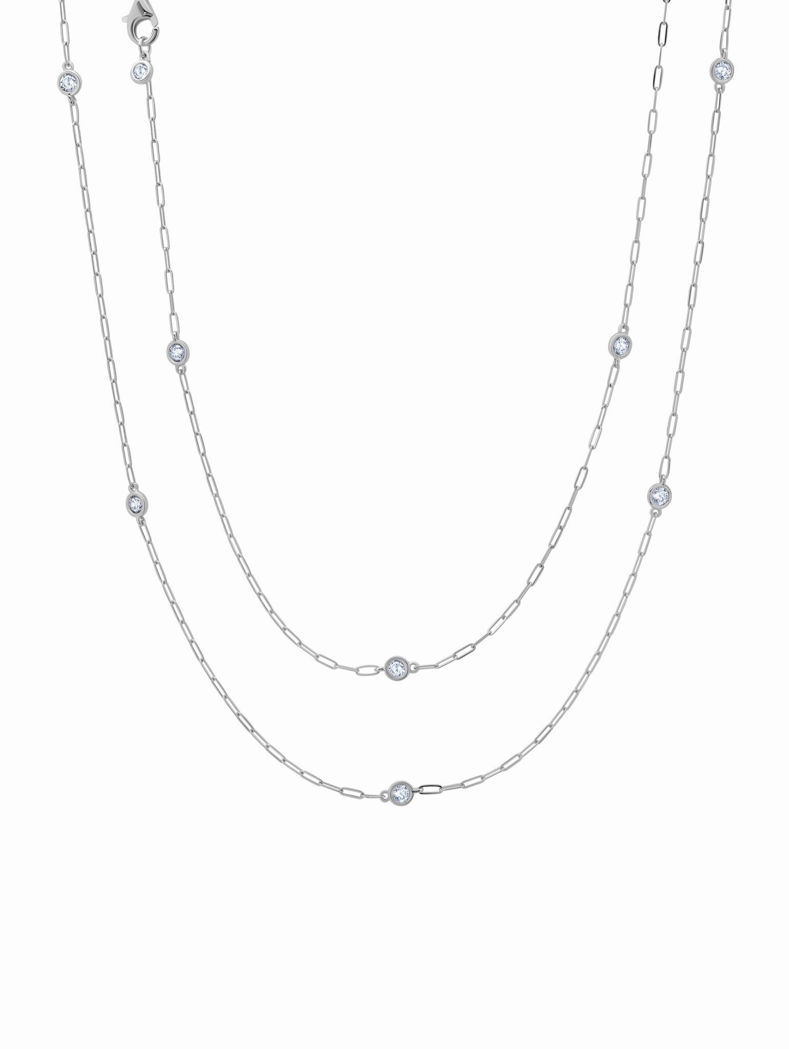 Aura 36" Station Necklace Finished in Platinum
