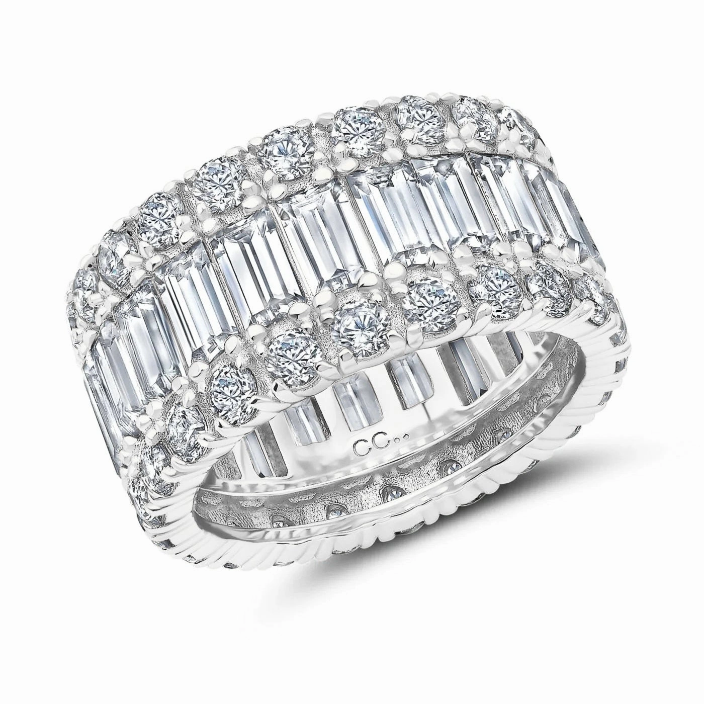 Baguette & Brilliant Eternity Band in Platinum