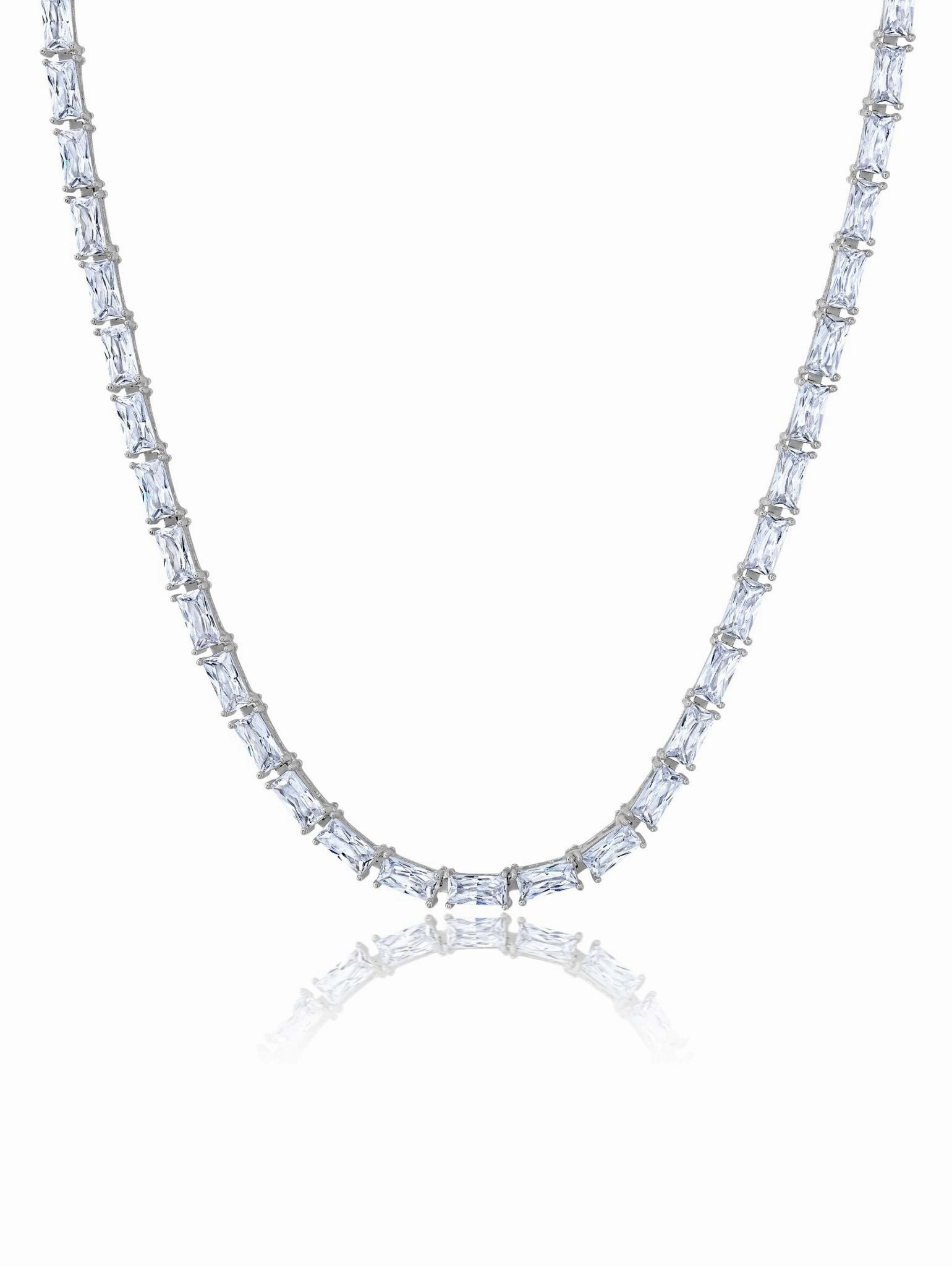 Baguette Cut Tennis Necklace