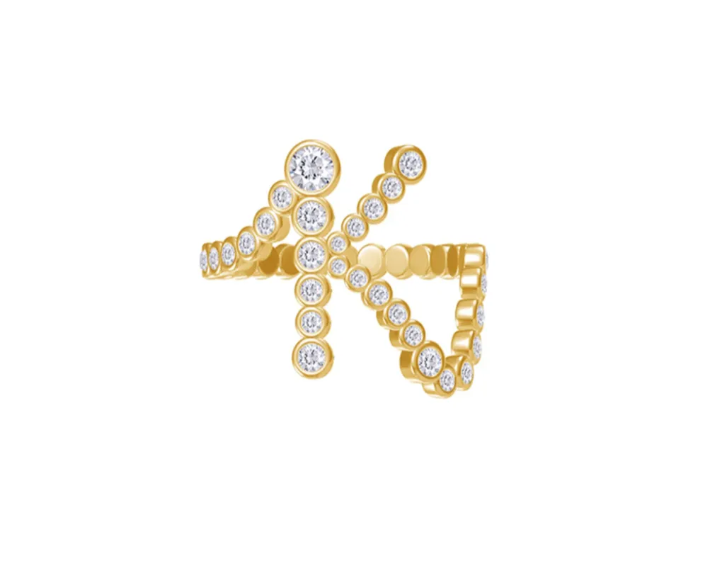 Bezel Initial Ring