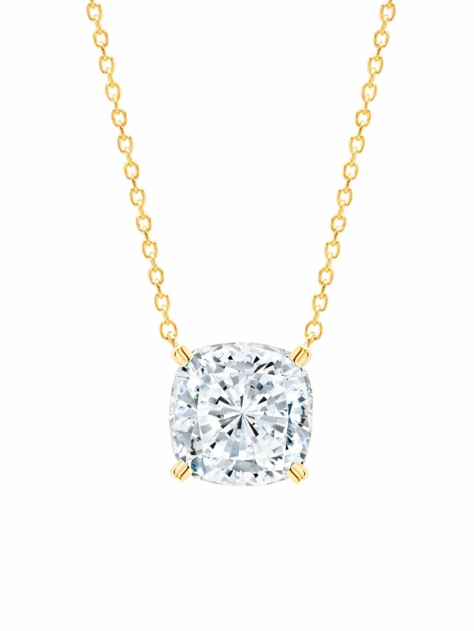 Bliss Cushion Cut Necklace Finished in Gold