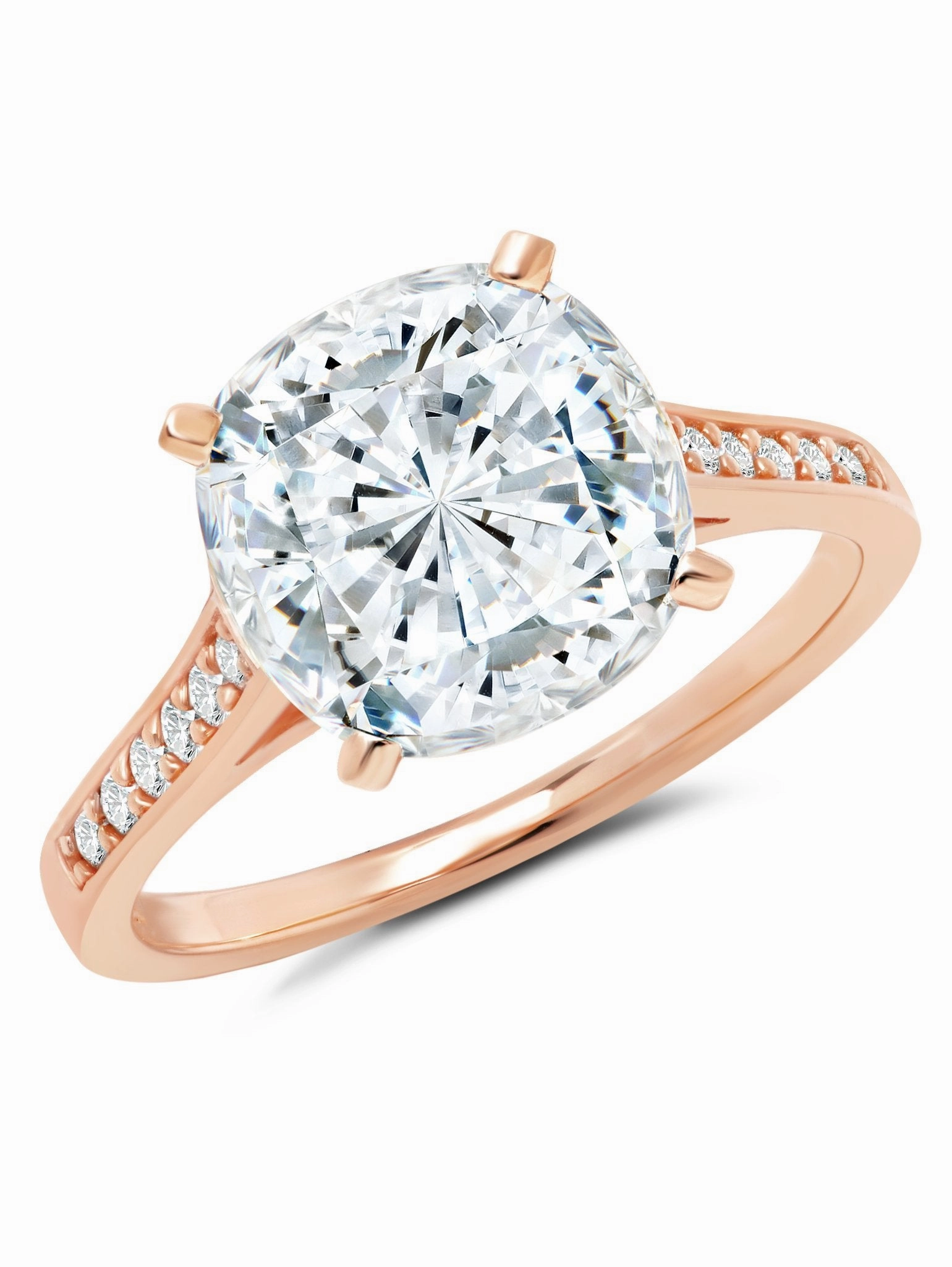 Bliss Cushion Cut Ring Finished in 18kt Rose Gold